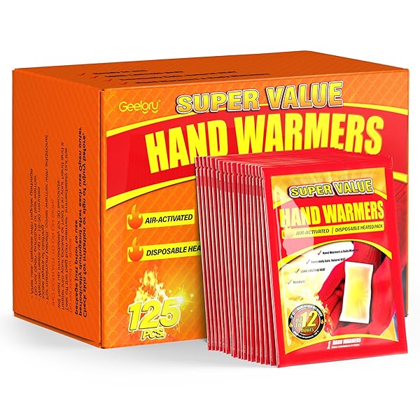 Hand Warmers Disposable 30/55/90/175/125/240/375/500Pcs, Long-Lasting Up to 12 Hours for Warm Body, Safe Portable Hand Warmers for Hand & Foot, Heater for Camping, Fishing, Winter