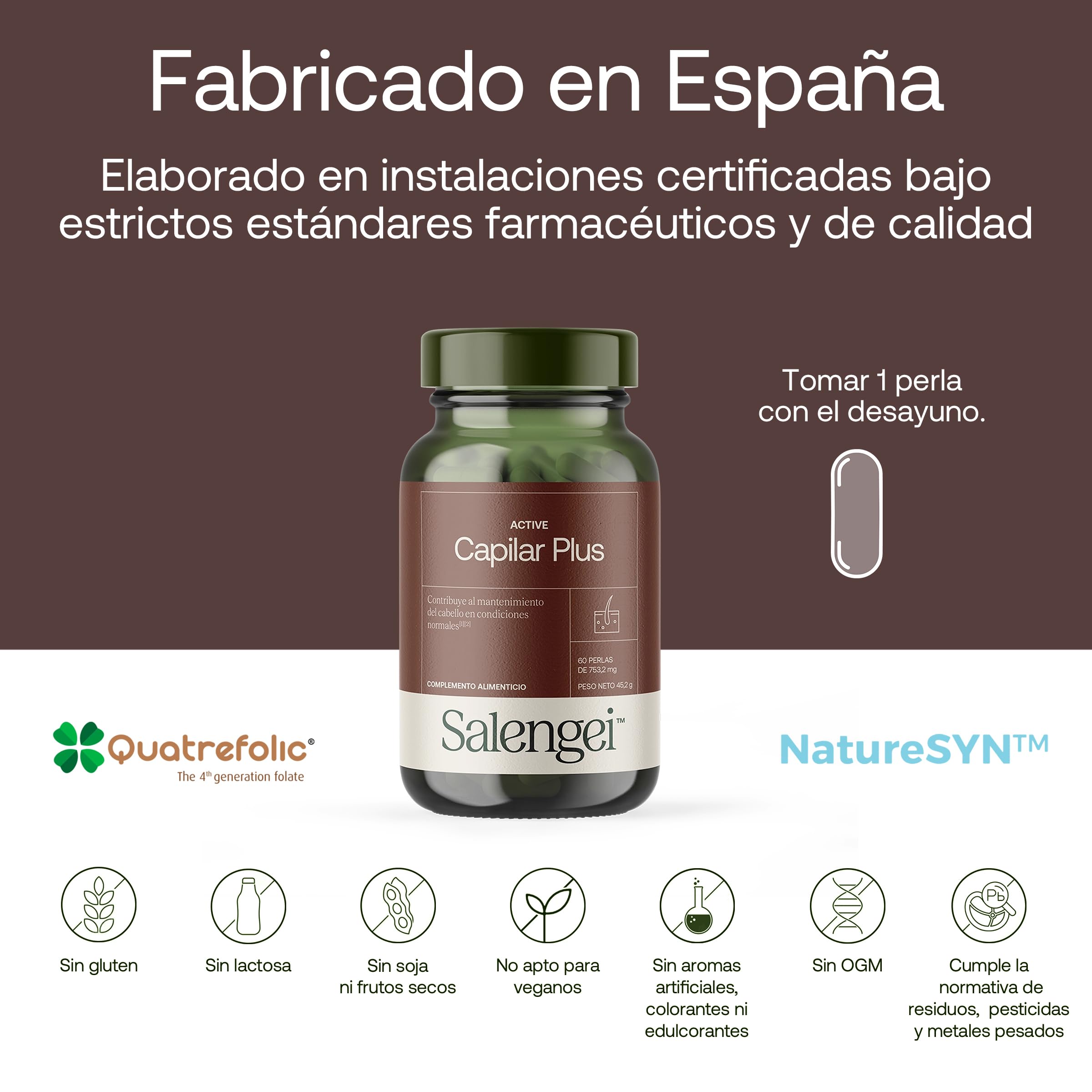 ACTIVE CAPILAR PLUS - Para el mantenimiento del cabello | Vitamina D, Zinc y Selenio | 60 perlas | Con extractos de aceite de Natursyn, contiene extracto de Serenoa repens, Biotina, y otras vitaminas