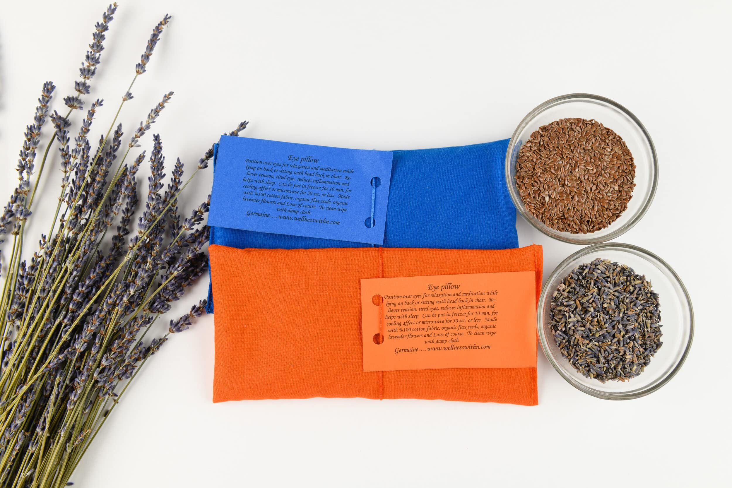 The Yogis Unisex's Organic Eye Pillow Lavender & Flax Seed Eye Pillow - Weighted Eye Pillows for Relaxation Sleeping Meditation Yoga Eye Pillow, Aromatherapy Heated Lavender Eye Mask, Self Care Gifts
