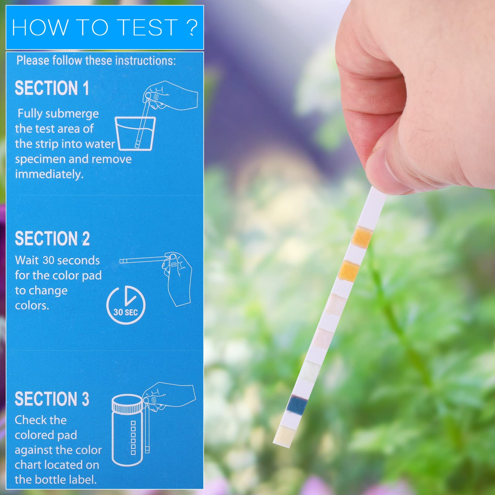 150 sztuk pasków testowych do akwariów, 7 w 1, do basenu, do akwarium, do wody pitnej, szybki test pH wody, zestaw testowy do amoniaku, azotu, PH, azotynu, twardości, wolnego chloru, azotanu, korzenia węglanu