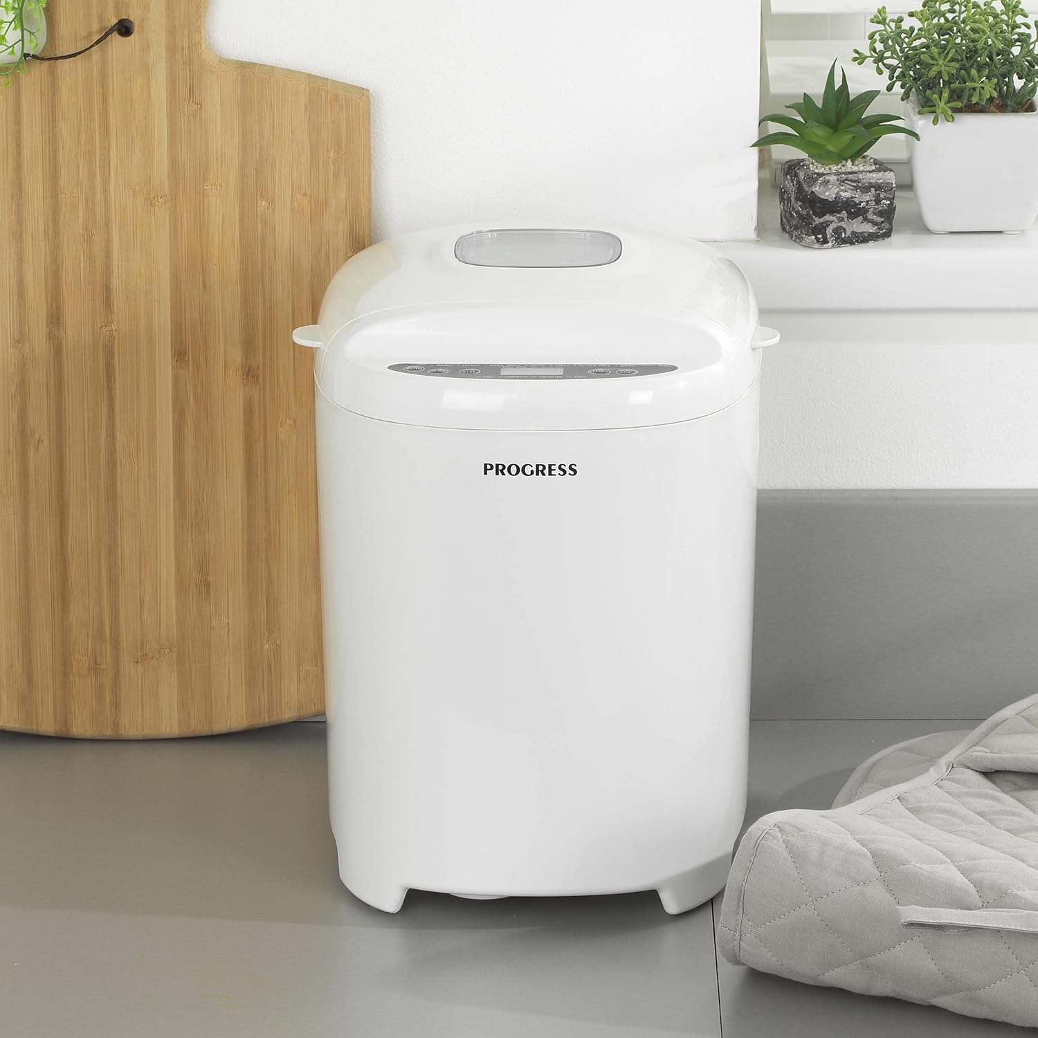 Progress EK4219PVDEEU7 Macchina per il pane digitale con spina europea, 550 W, Cottura rapida, 11 funzioni di cottura, Display LCD, Alloggiamento termoisolante, senza glutine, la forneria, Bianco Progress EK4219PVDEEU7 Macchina per il pane digitale con spina europea, 550 W, Cottura rapida, 11 funzioni di cottura, Display LCD, Alloggiamento termoisolante, senza glutine, la forneria, Bianco