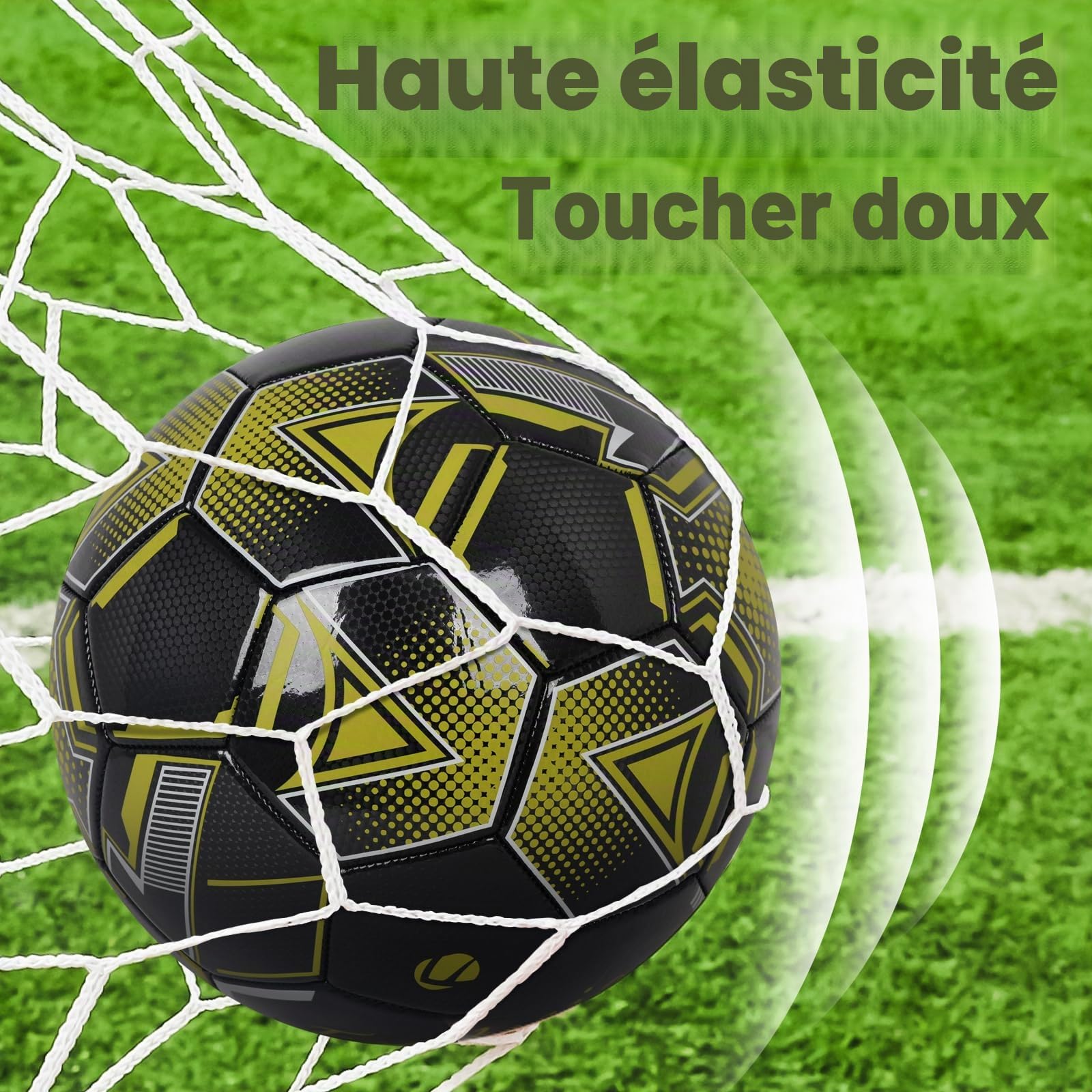 Ballon De Foot Taille 5 pour Unisexe Adulte Jeunesse, intérieur extérieur Pratique Match de Football, Ballon de Foot en Cuir avec Pompe