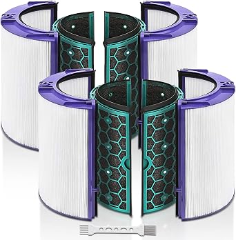 Katerelis 2 Pack Replacement True Filter for Dyson TP04 TP06 TP07 TP09 TP10 HP04 HP06 HP07 HP09 HP10 PH01 PH02 PH04, Fan Sealed Two Stage 360 Filter System Pure Cool & Activated Carbon