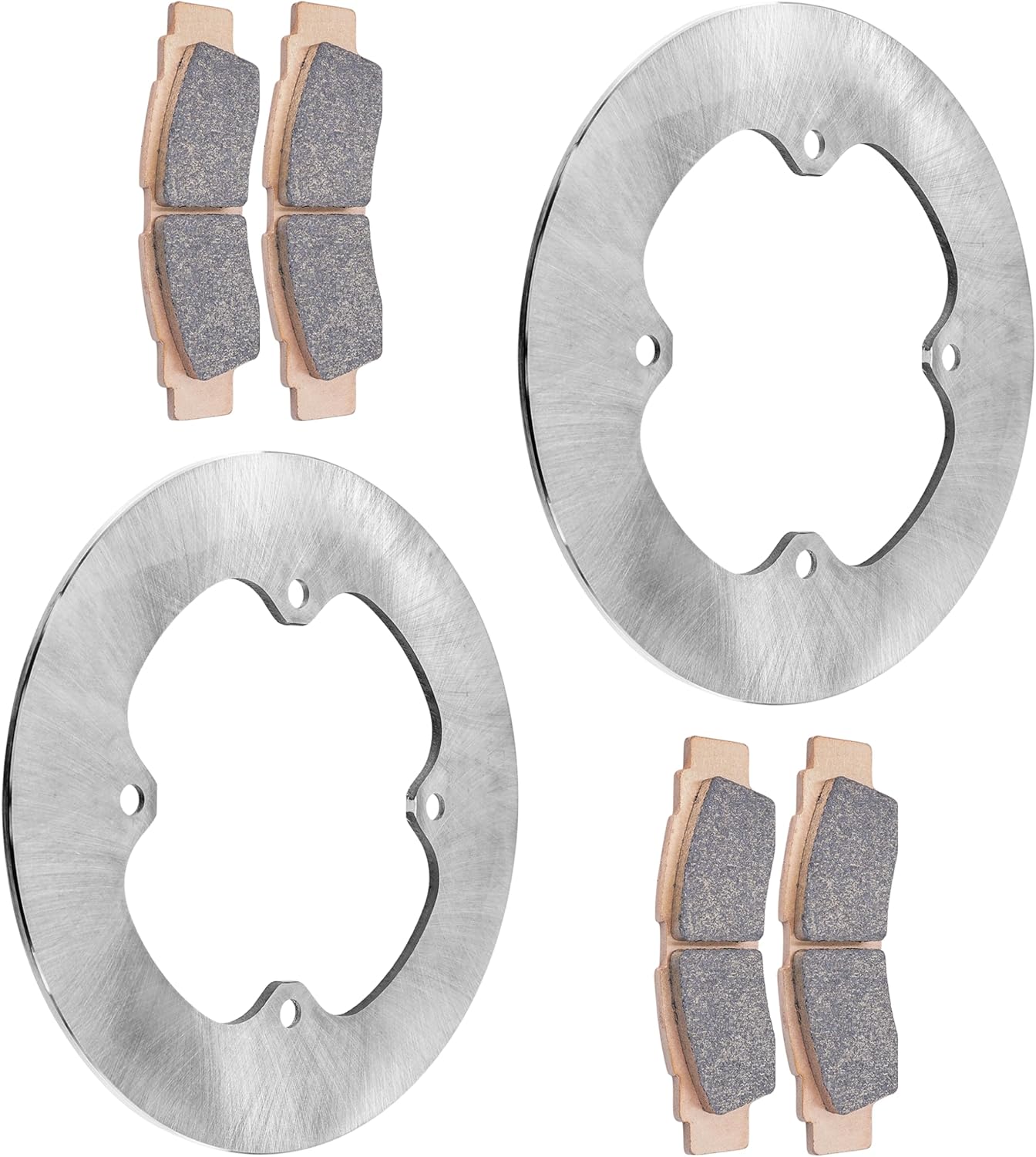 Caltric Front Brake Discs and Sintered Brake Pads Compatible with Yamaha YXZ1000R 2019-2025 / Wolverine RMAX2 RMAX4 2021-2025