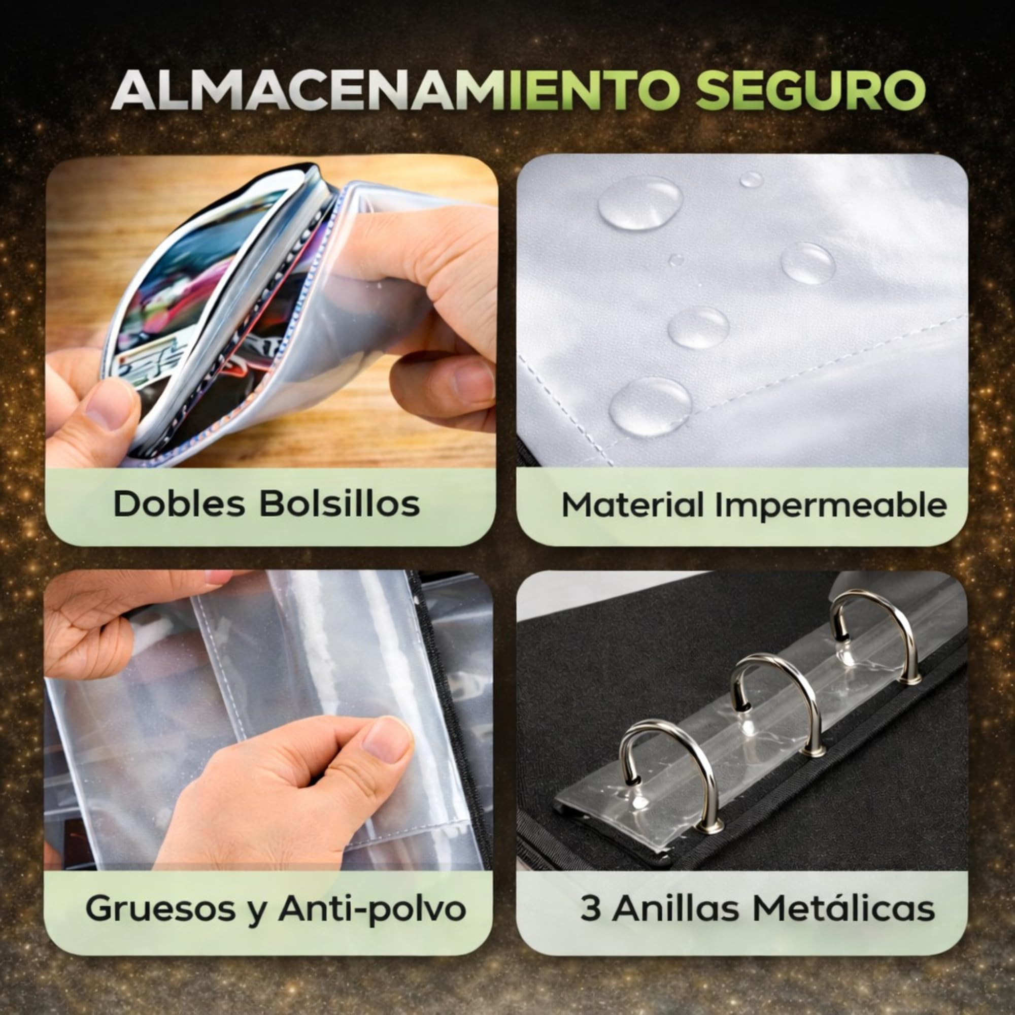 Álbum de Cartas profesional TGC,1080 Cartas,60 Páginas|Fundas Integradas, resistente al agua,acabado PREMUIM |Card Binder Profesional de coleccionista de Alta Capacidad,carpeta de tarjetas,archivador