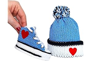 Adorable Blue Crochet Baby Booties & Beanie Set: A Cozy Embrace for...