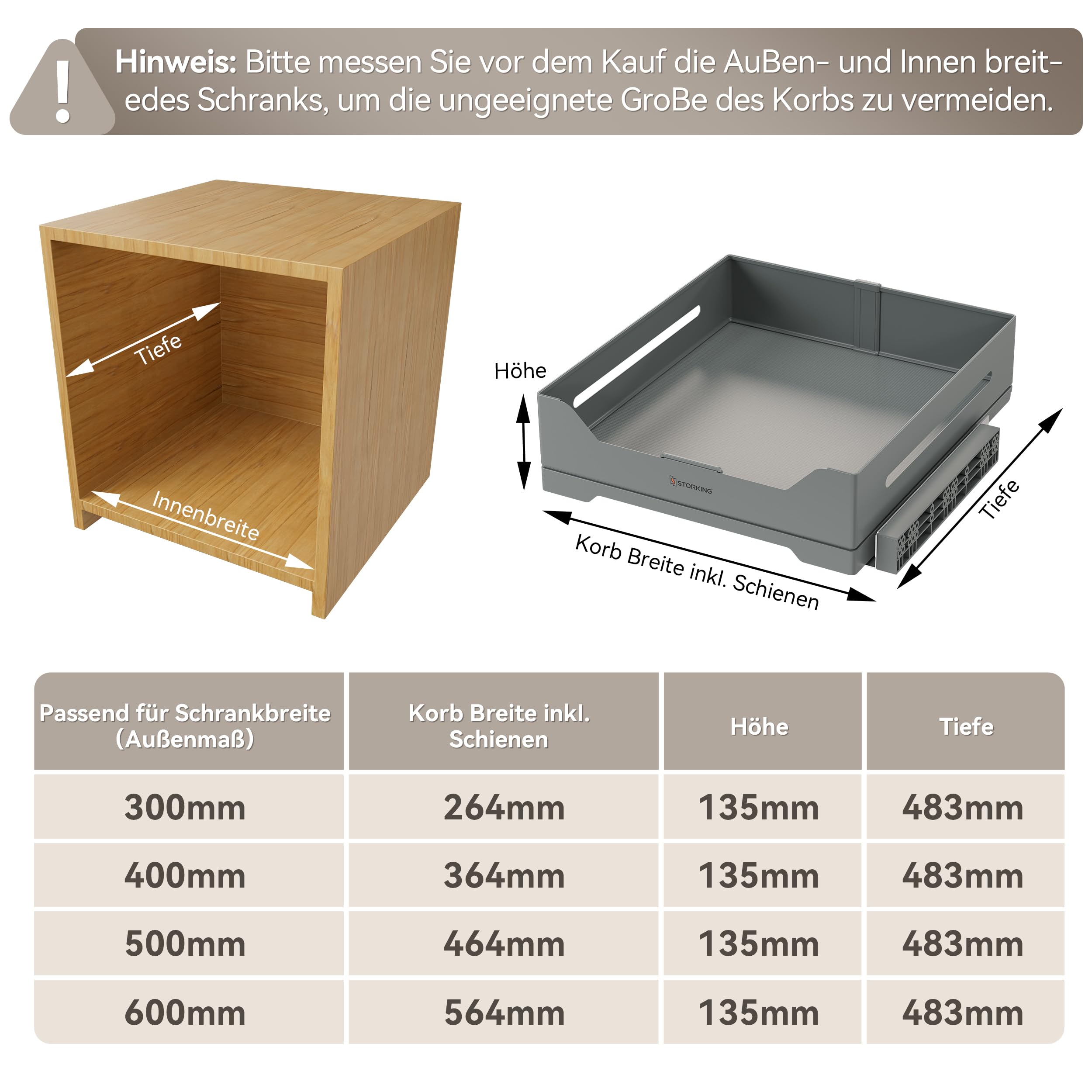 Teleskopschublade,Ausziehbarer Schrank Organizer,für Küche Pantry Organisation,Hochwertiger Stahl-Auszugskorb (50cm B/1STK)