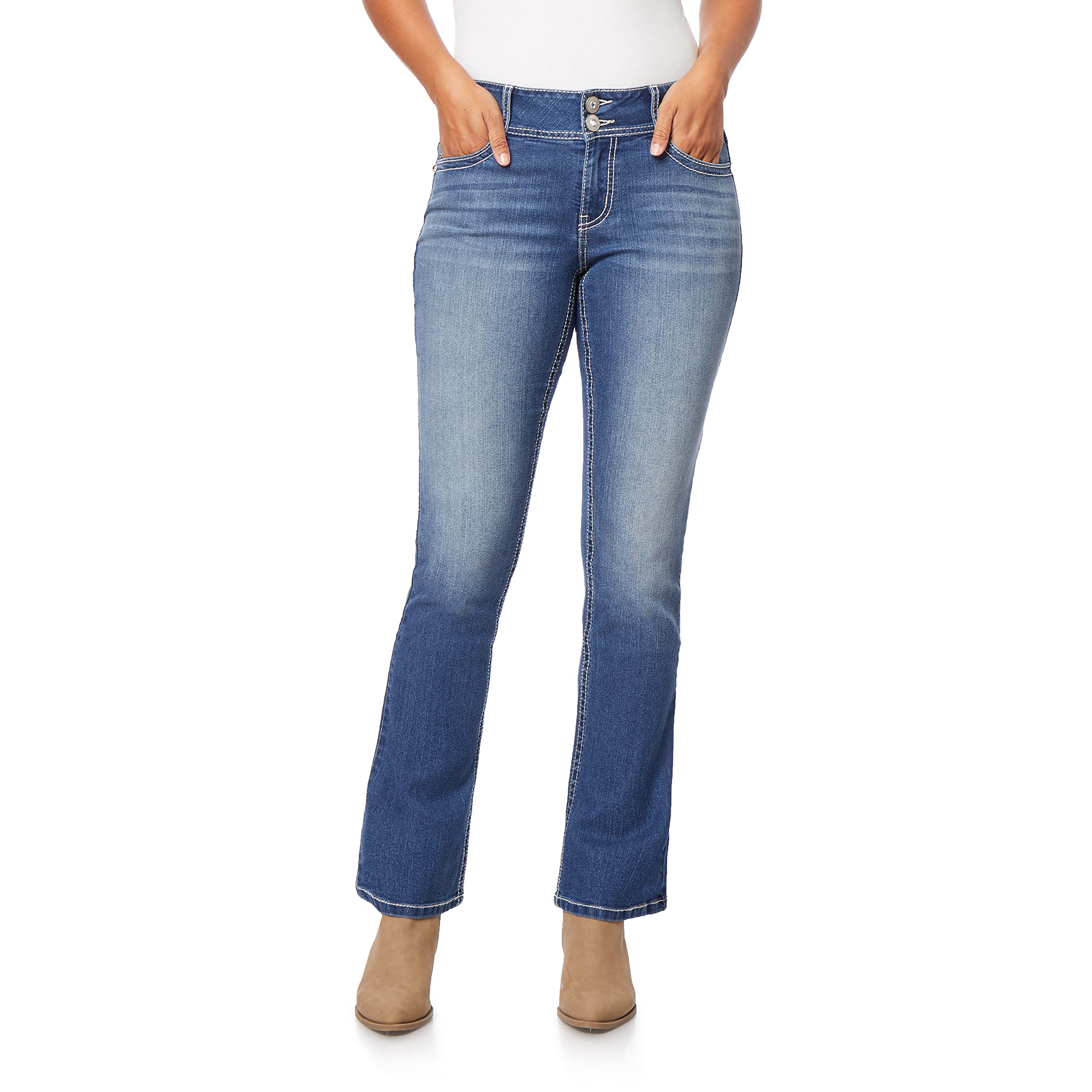 WallFlower Women's Instastretch Bling Luscious Curvy Bootcut Jeans, Denver, 9
