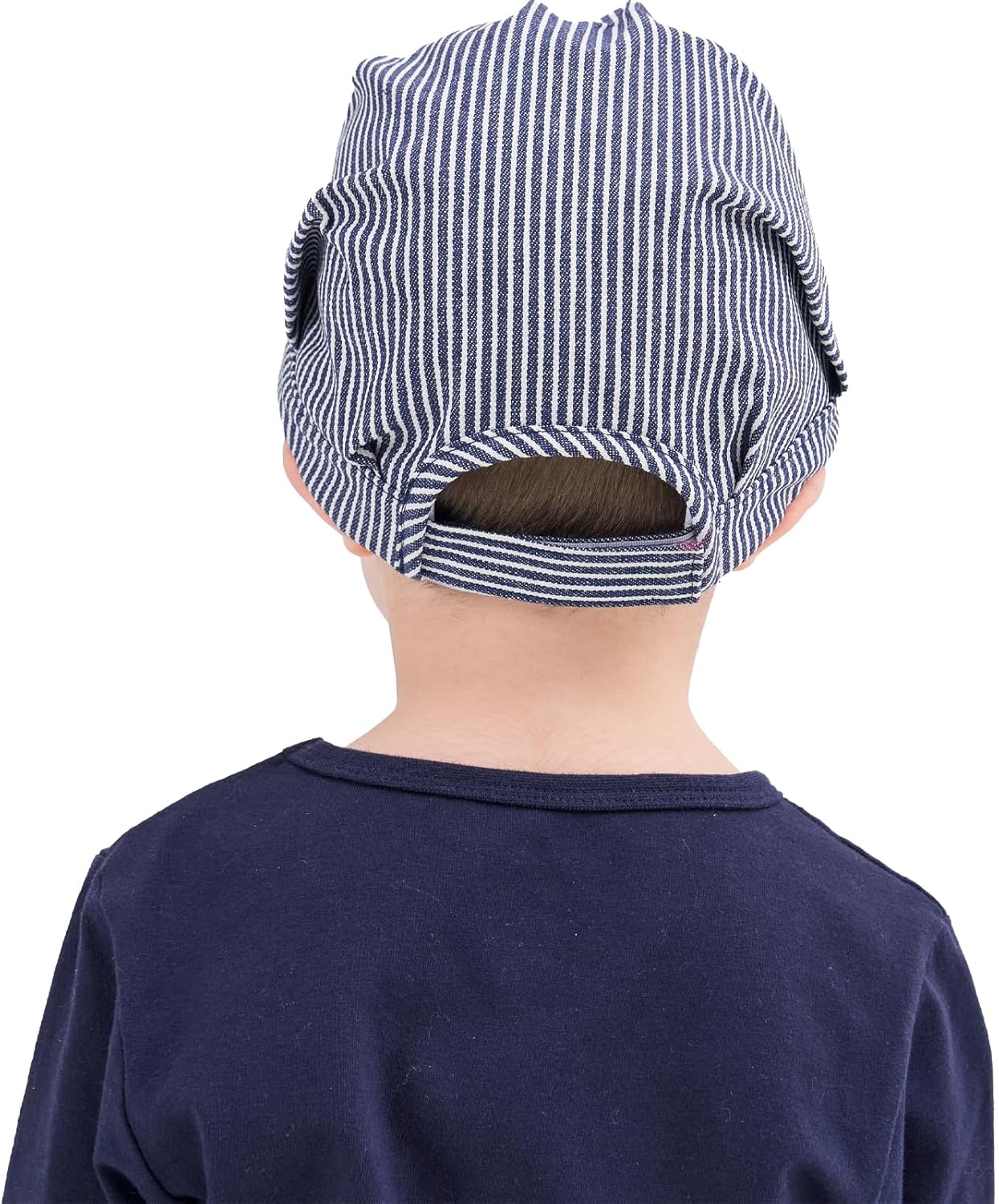 CINKCO Child's Engineer Cap Classic BlueWhite Stripes Train Conductor Adjustable Hat for Children, kid - Image 7