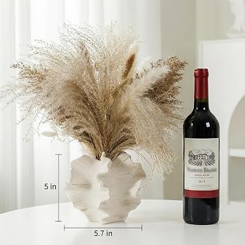 Cream Ceramic Vase, Modern Sculptural Vase with Coral Inspired Design