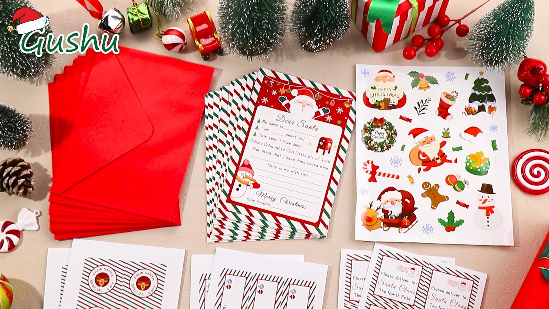Amazon.com : Gushu 12 Set Letter To Santa Kit Christmas Official