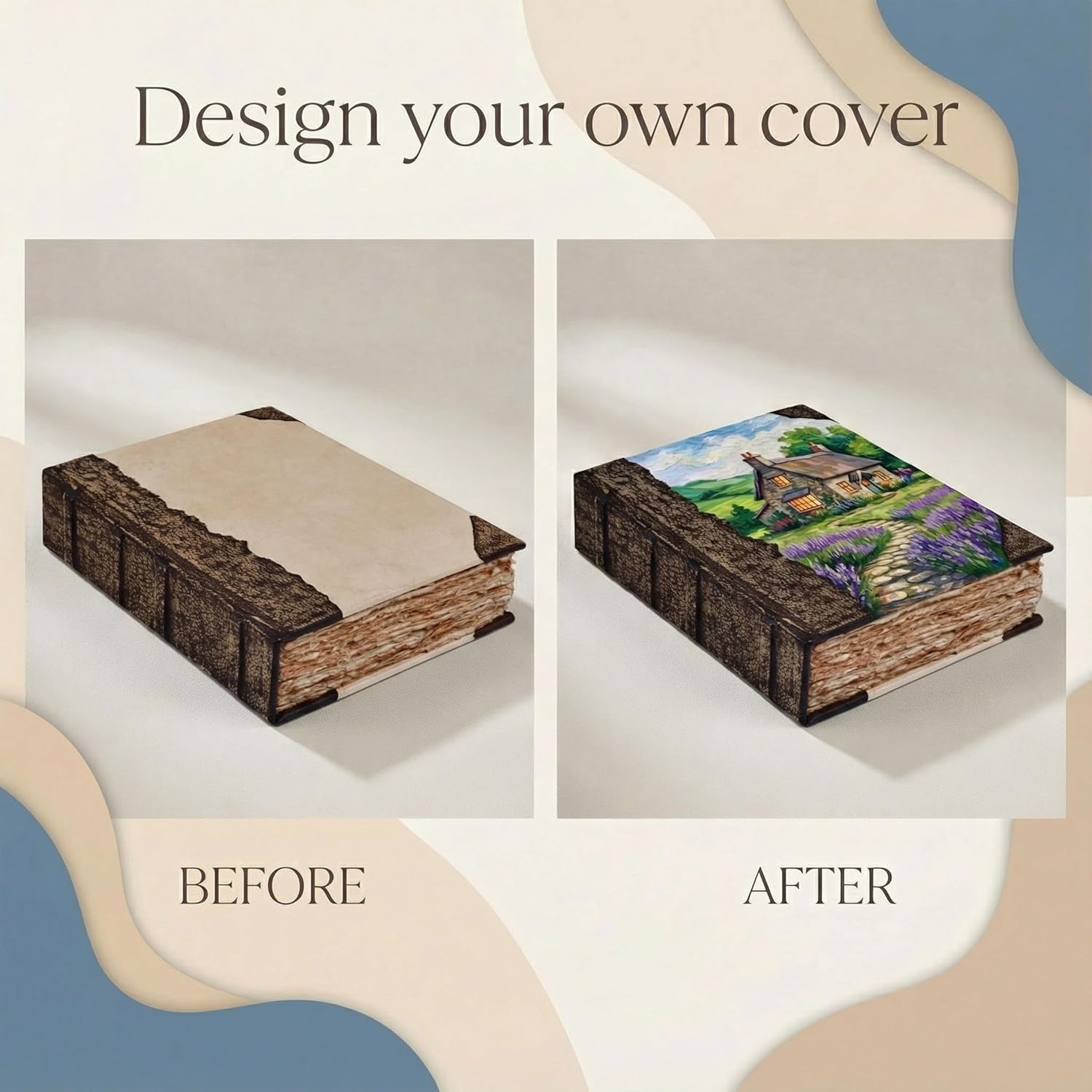 LEATHER VILLAGE Leather Journal – Vintage Leather Journal – Book of Shadows – Leather Bound Journal – Leather Sketchbook – Antique/Vintage Deckle Edge Handmade Paper of 200 GSM – 13 X 8 inches