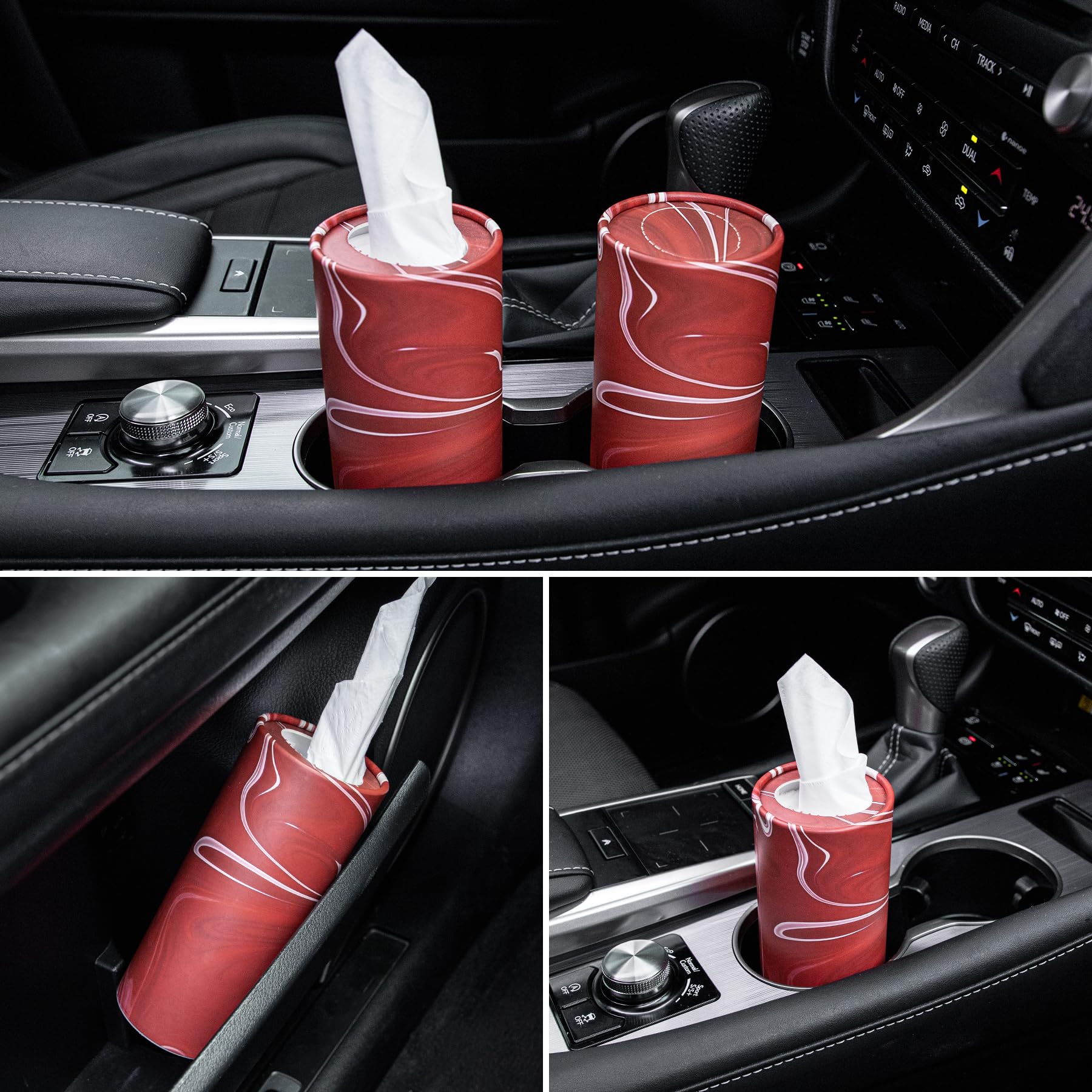 SINGARO Car Tissue Holder, 4 Pack Car Cup Holder Facial Tissues With Travel Tissue - View #7
