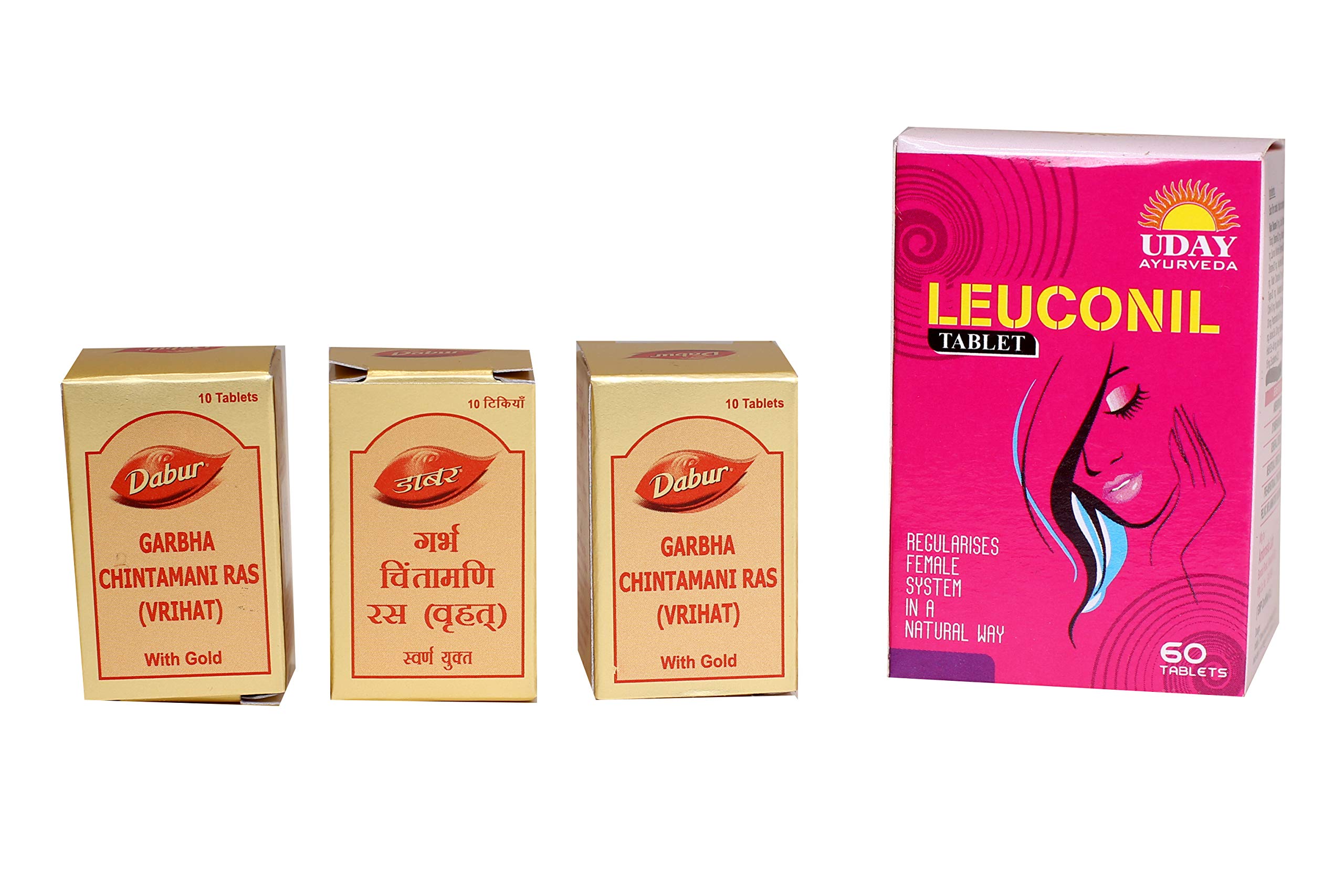Dabur Garbha Chintamani Ras(With Gold) 10 Tablets Pack Of Three(3) With Leuconill 60 Tablets (B08BT34GFT) Amazon Price History, Amazon Price Tracker