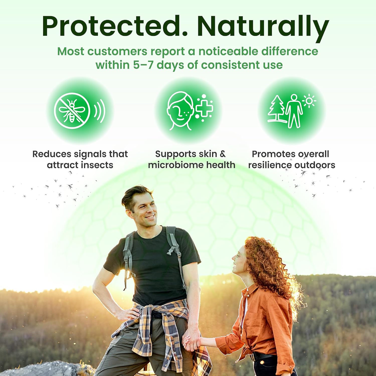 All-Natural Daily Supplement for “Bite Magnets” – 24/7 Plant-Based Alternative to Mosquito Repellents, Insect Sprays & Bug Sprays – Supports Skin, Wellness & Outdoor Comfort