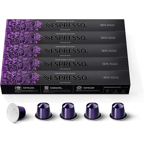 Nespresso Capsules OriginalLine, Arpeggio, Dark Roast Espresso, 50-Count Espresso Coffee Pods
