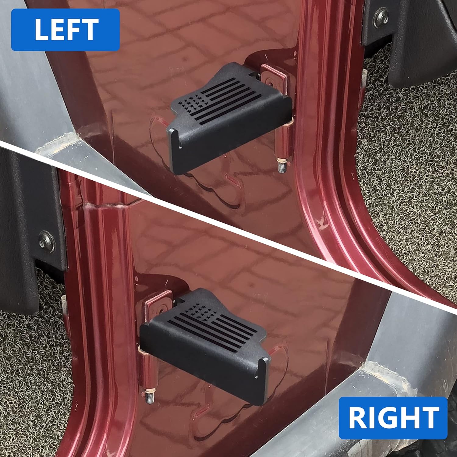 Foot Pegs Rest Pedals Compatible with 1997-2006 Jeep Wrangler TJ Exterior Accessories Door Hinge Steel Doors Off Foot Peg, 1 Pair US Flag