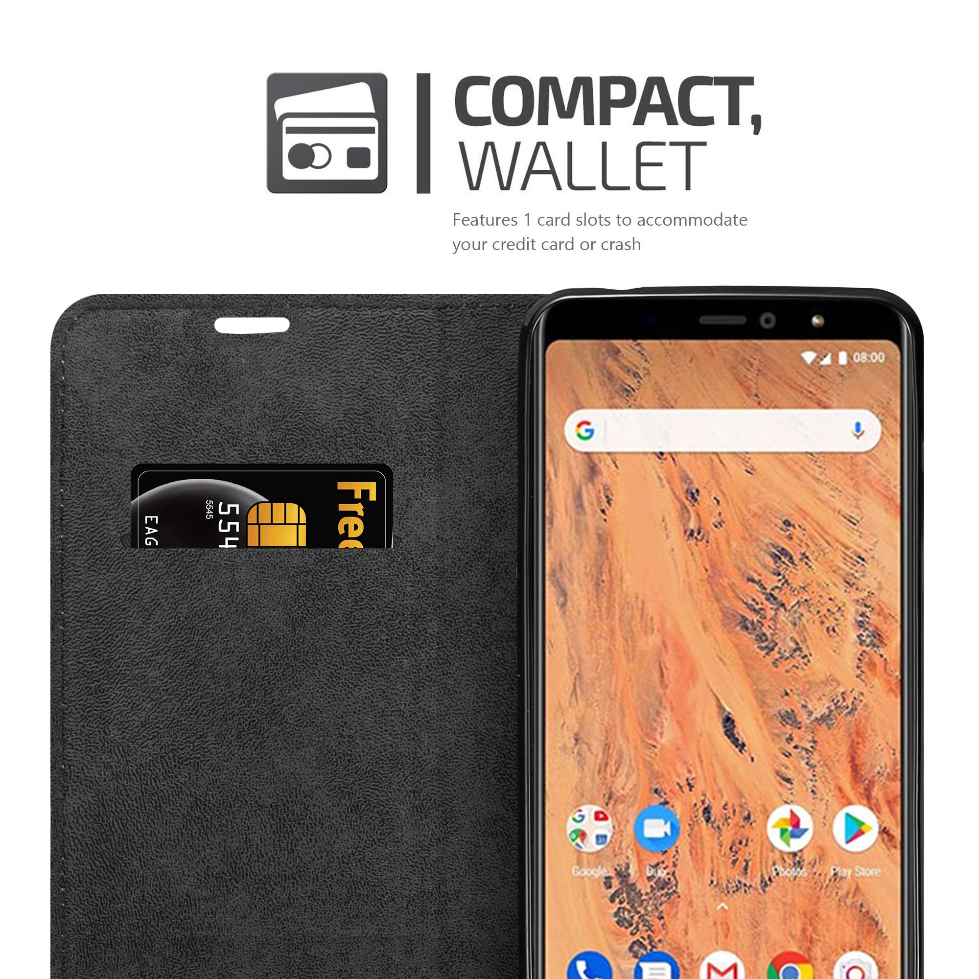 Cadorabo Custodia Portafoglio Per BQ Aquaris X2, Rosso Mela, Con Slot Carte, Chiusura Magnetica E Funzione Stand