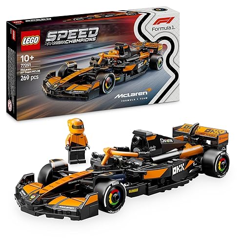 LEGO Speed Champions McLaren F1 Team MCL38 Race Car Toy with a Collectible Formula 1 Driver Minifigure - Model Kits for 10+ Year Old Boys & Girls or Adult Motorsport Fans 77251 - McLaren F1 Team MCL38 Race Car 77251