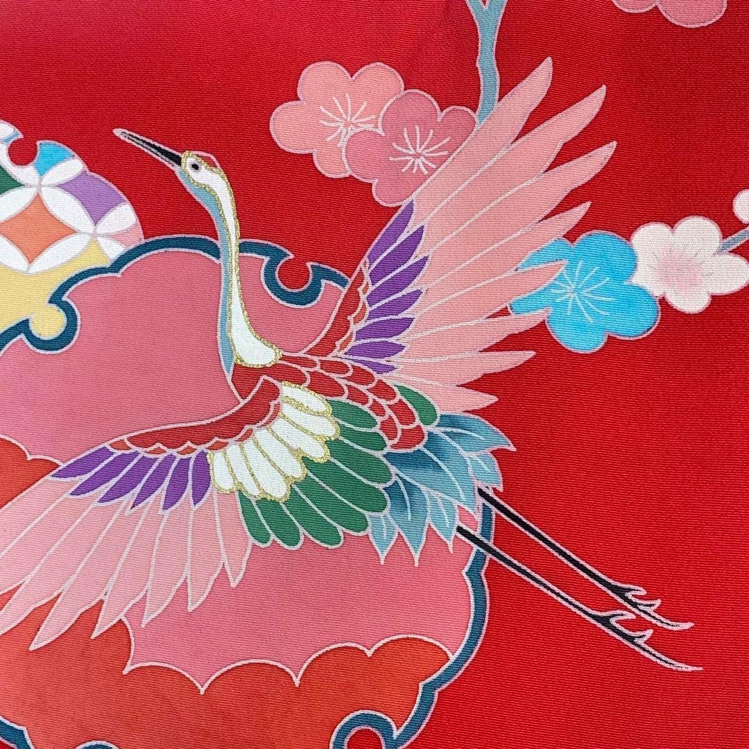 お物屋O217七五三 3才女の子着物&作り帯+長襦袢正絹 美.055ktj 3歳