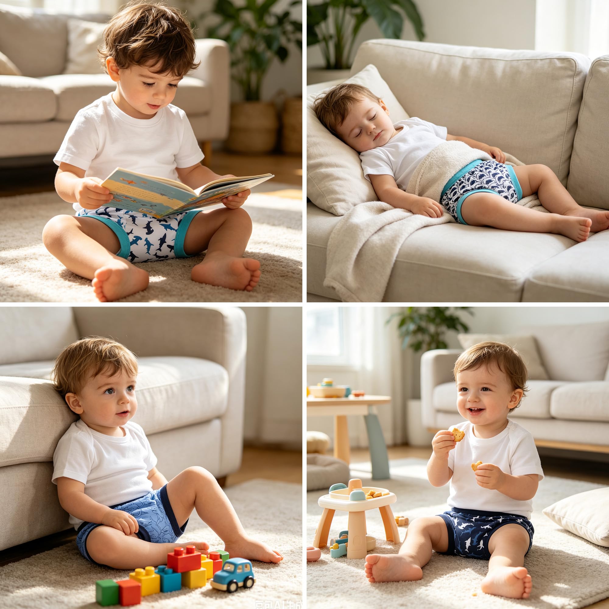 BIG ELEPHANT Toddler Nocnik Bielizna treningowa - Baby Boys Bawełniane spodnie treningowe do toalety 10 szt