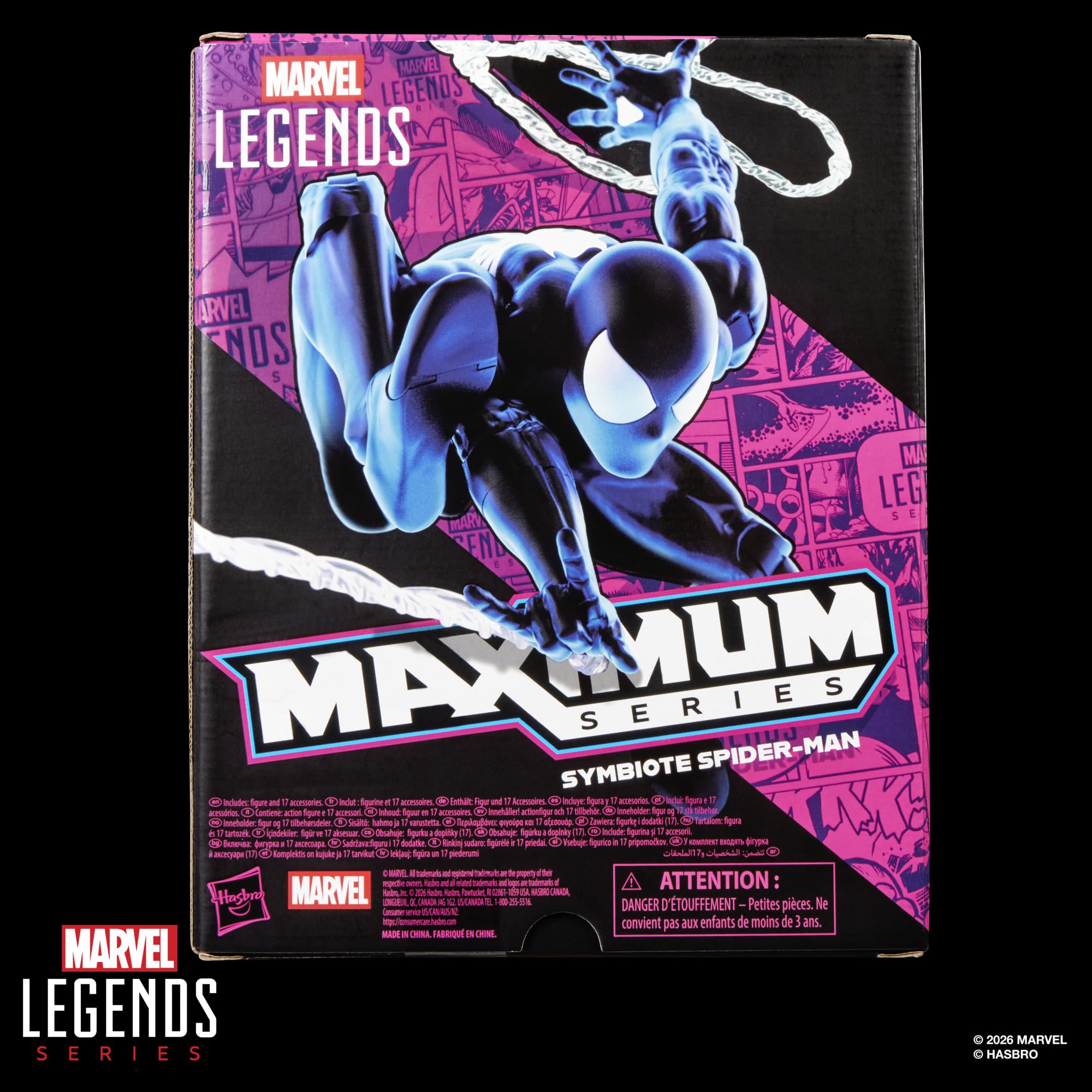 Serie Hasbro Marvel Legends Maximum, Spider-Man simbionte, action figure collezionabile deluxe da 15 cm, ispirata ai fumetti di Spider-Man, con punti di snodo fantastici e accessori spettacolari