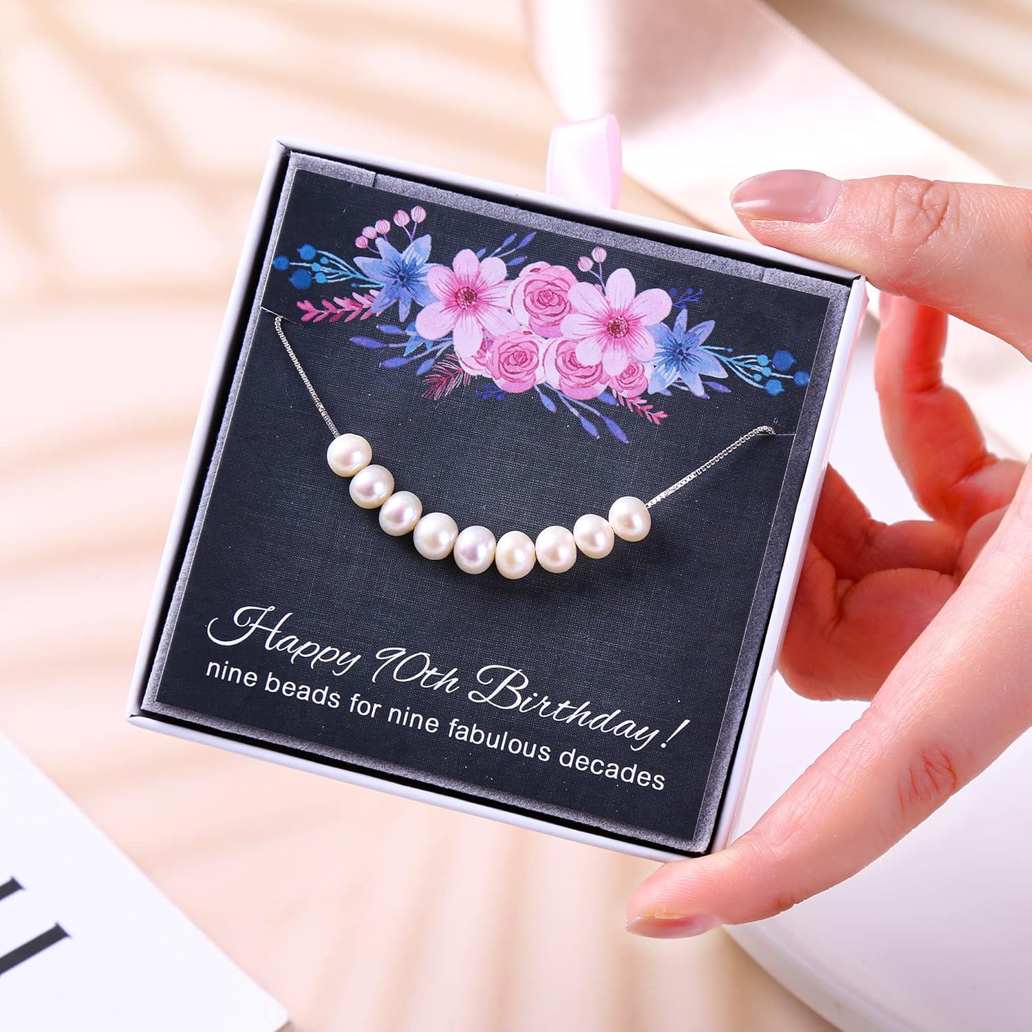 ALoveSoul Birthday Gifts for Women - 925 Sterling Silver Pearls Necklace Birthday Gift Ideas for Women