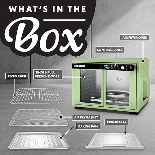 Miniatura 4 de Gourmia Freidora de aire digital para puerta francesa, capacidad XL de 37 cuartos de galón, 12 presets, tecnología FryForce de 360, deshidrata,