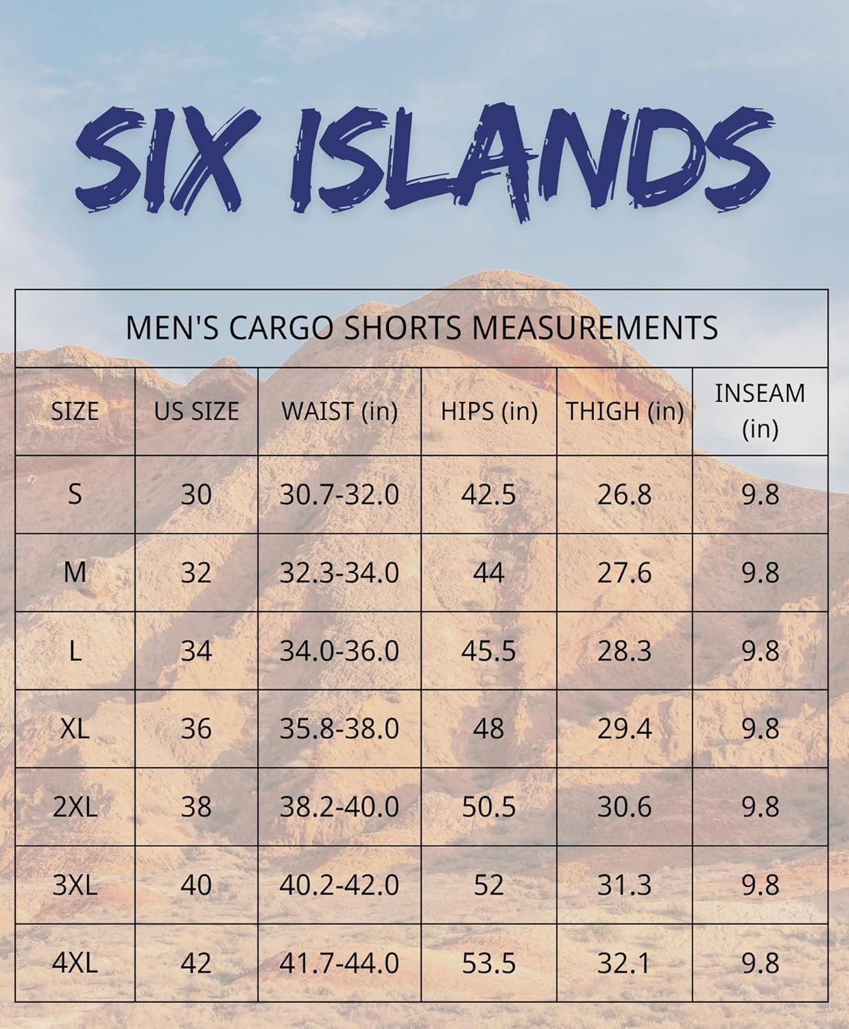 SIX ISLANDS Men's Cargo Shorts, 6-Pocket, Elastic Waist Adjustable Drawstring, Lightweight Relaxed Fit Casual - Image 6