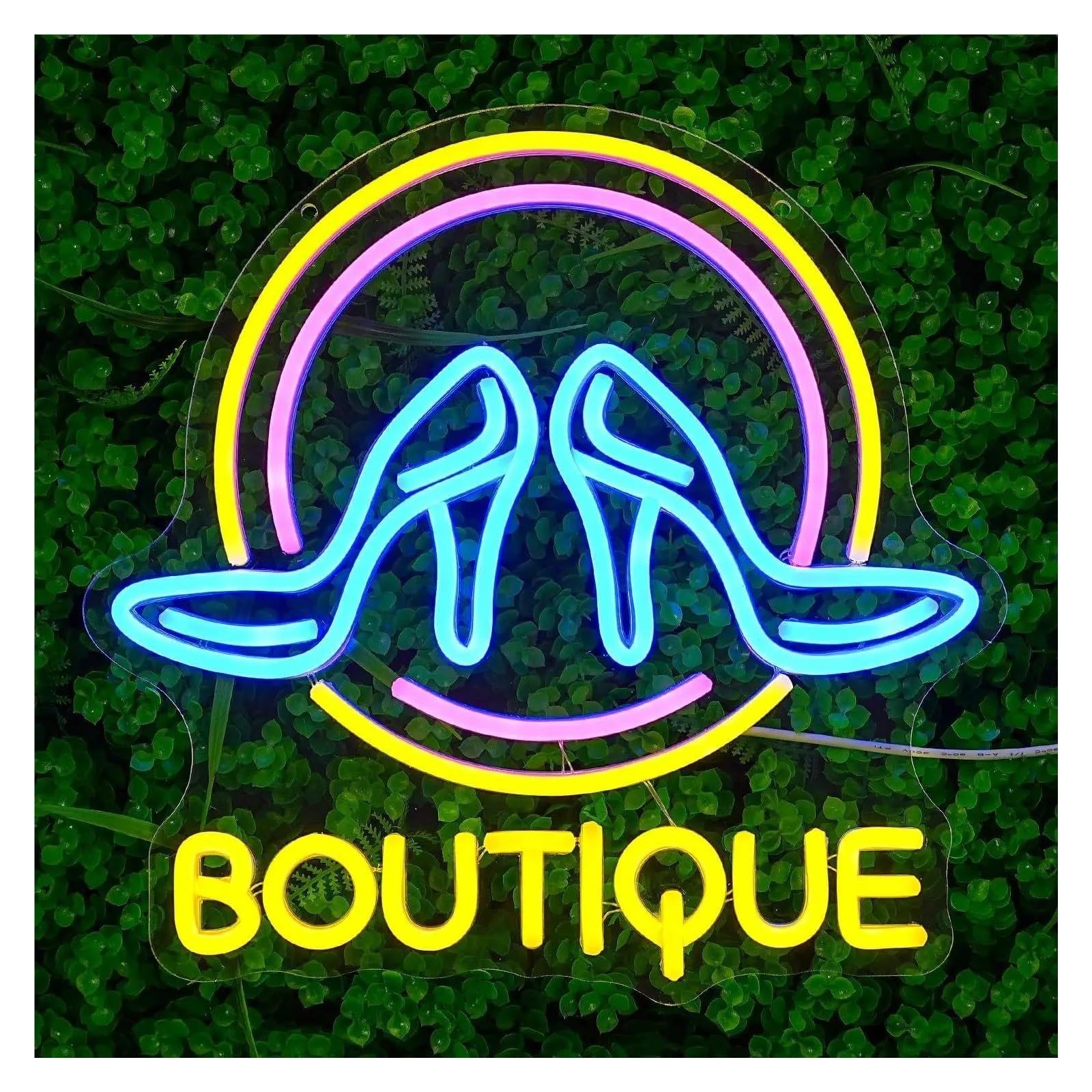 LEMST Sign Lamp Boutique Neon Light USB Powered, with Dimmer, Adjustable Brightness,for Shops,Fashion Decor 33.6x33cm