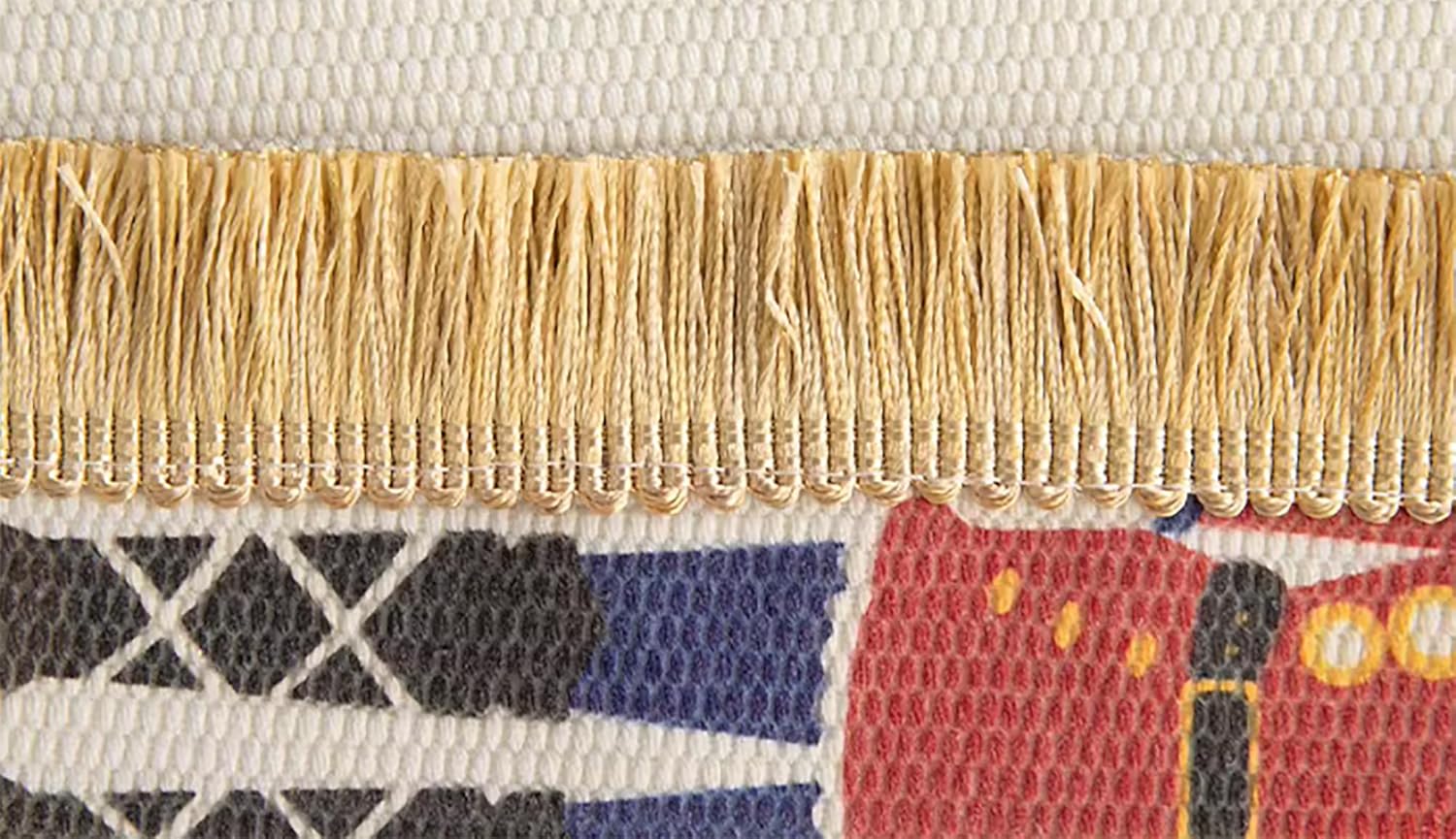 Fennco Styles Nutcracker Fringe Holiday Table Runner 14" W X 72" L - Multicolored Soldier Print Festive Table Cover for Christmas Décor, Banquet, Family Gathering and Special Events