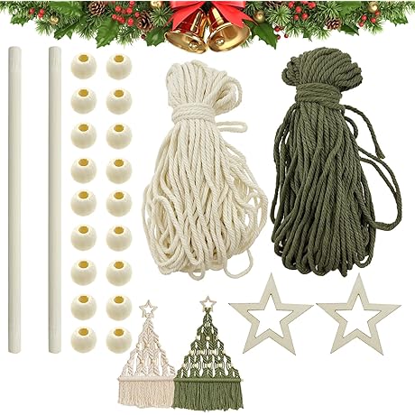 2 PCS Christmas Tree DIY Kit: Make Your Own Boho Ornaments for the Holidays