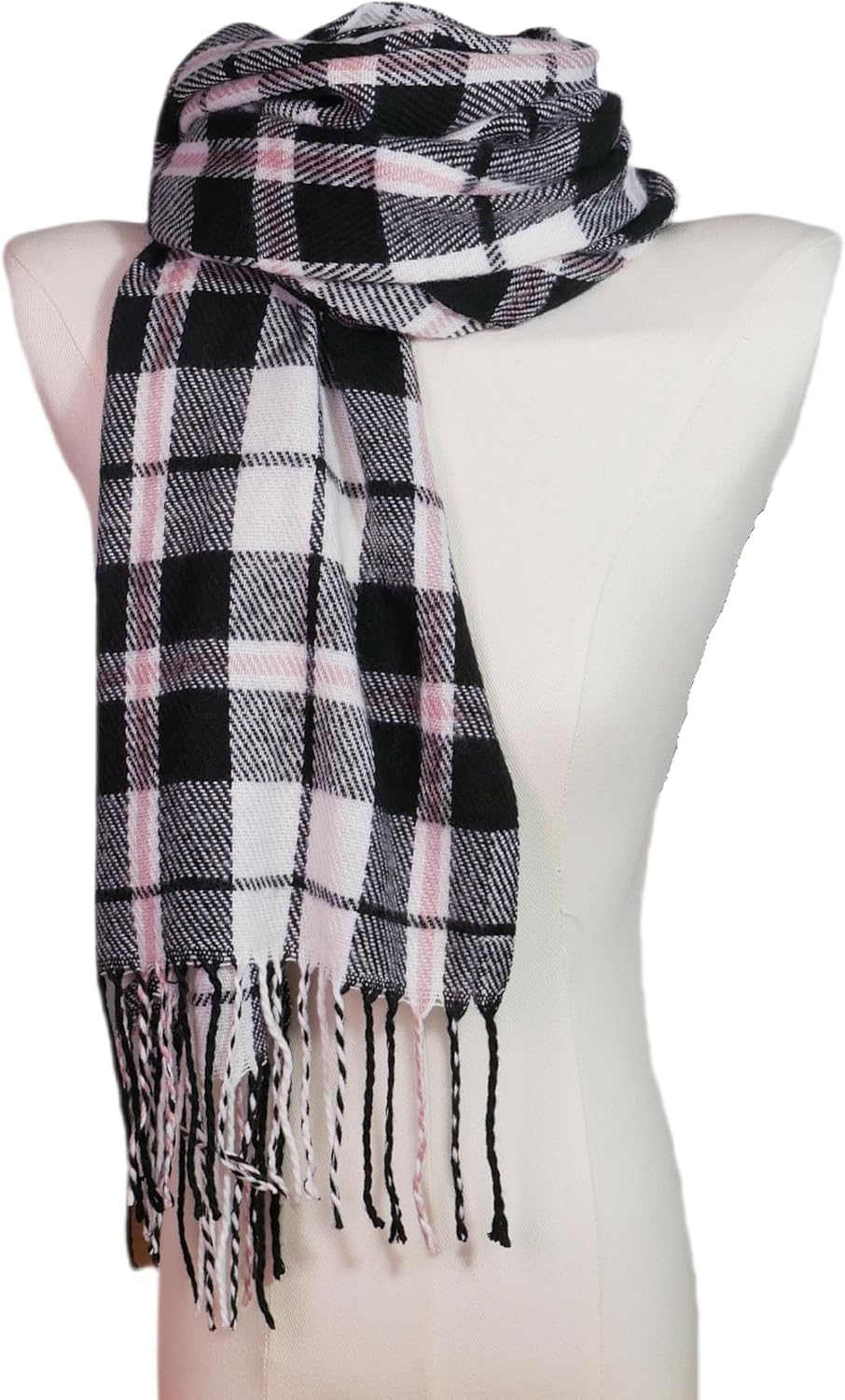 Wander Agio Women's Fashion Scarves Long Shawl Winter Thick Warm Knit Large Plaid Scarf - Image 6