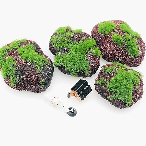 Vista 21 de Woohome 30 piezas de 3 tamaños de rocas artificiales de musgo decorativo, bolas de musgo verde, decoración de musgo falso para arreglos florales