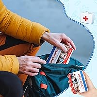 Vista 4 de 12 Set Mini First Aid Kit Bulk Mini Portable Travel Kit Resistant Case for Convenience First Aid 12 Pack Boxes of 26 Items Each for Minor Cut Scrape