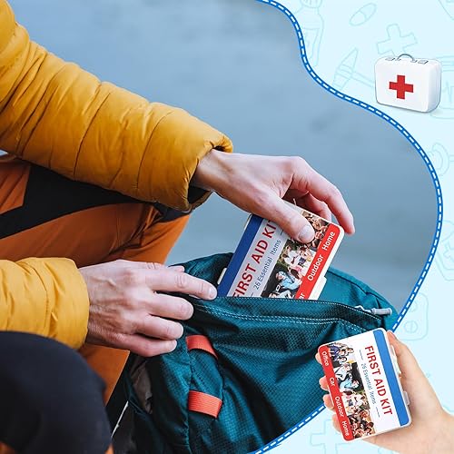 Miniatura 4 de Juego de 12 mini botiquines de primeros auxilios a granel, mini kit de viaje portátil resistente para conveniencia, primeros auxilios, 12 cajas de