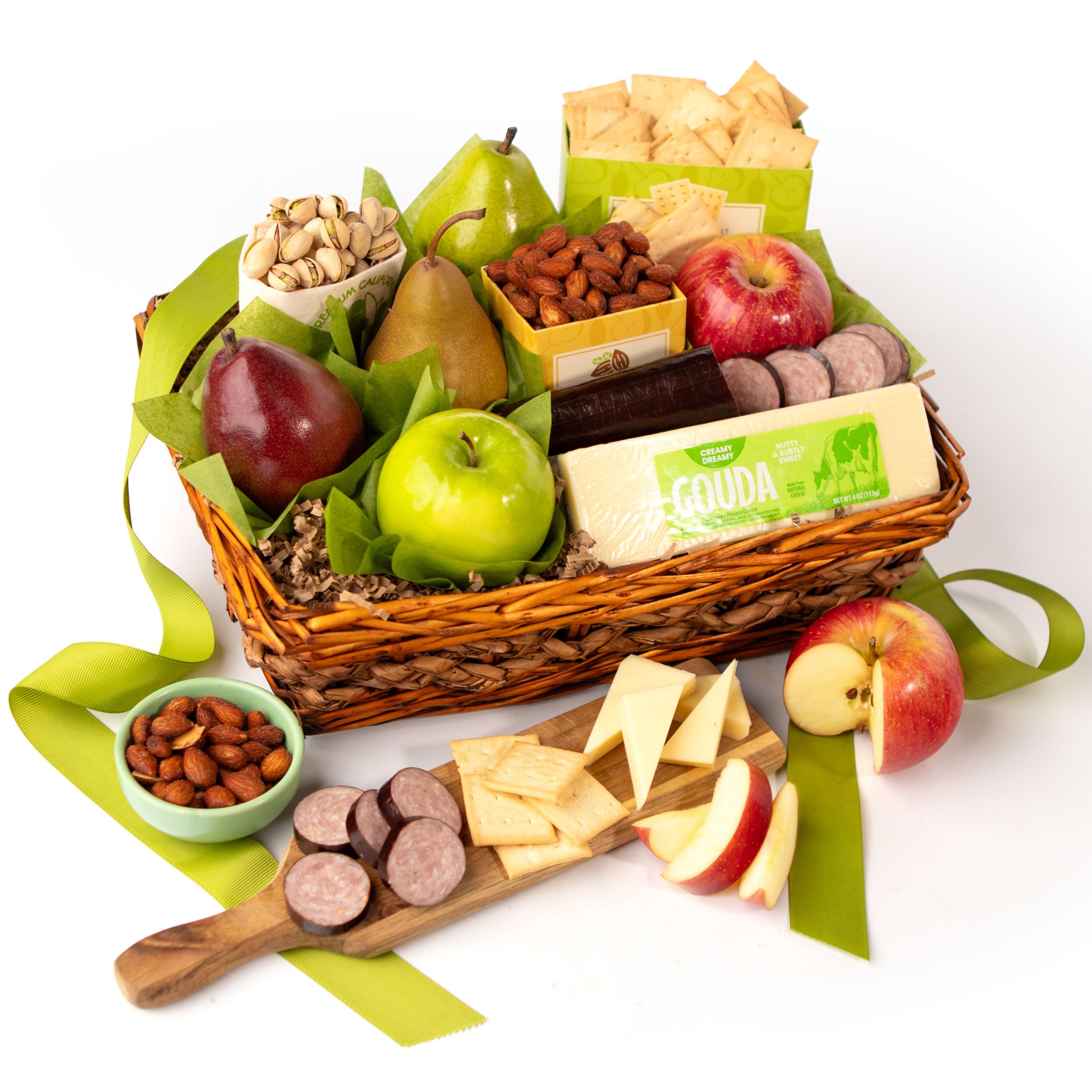 Fruit, Cheese & Meat Classic Gift Basket by Fruitfully For Father's Day, Birthday, Thank You, Sympathy