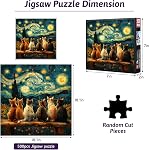 500pcs Puzzles for Adults Cat Jigsaw Puzzle for Adults and Families | Jigsaw Puzzles 500 Pieces, Pieces Fit Together Perfectly Home Decor Impossible Puzzle (6Cats)