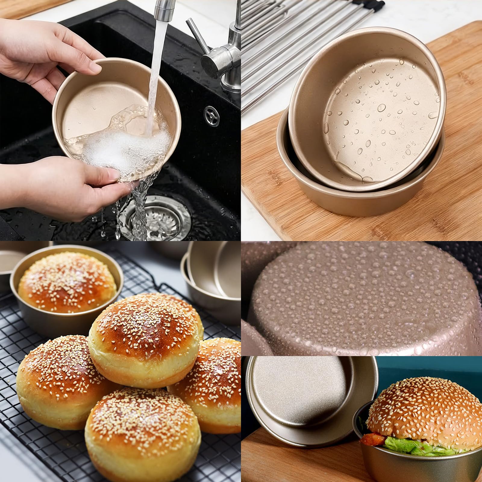 2 Piezas Molde Huevos Air Fryer, Moldes Air Fryer, Huevos Freidora de Aire, Accesorios Airfryer para Huevo, Sándwiches, Cupcakes, Hamburguesa, Magdalenas y Tortitas — view 5