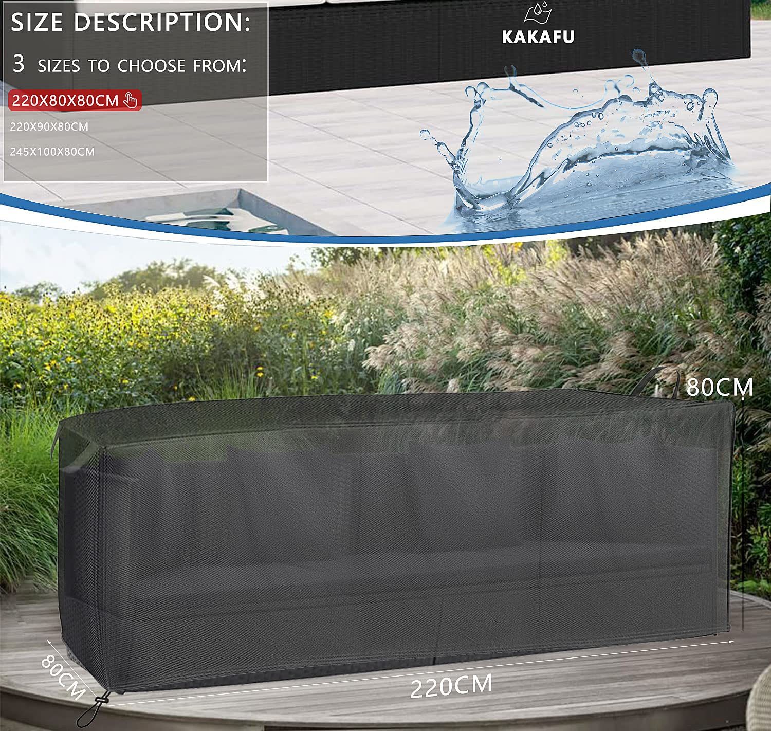 Housse De Protection Pour Canapé D'angle,en Tissu Oxford 420D,pour Meubles De Jardin,anti