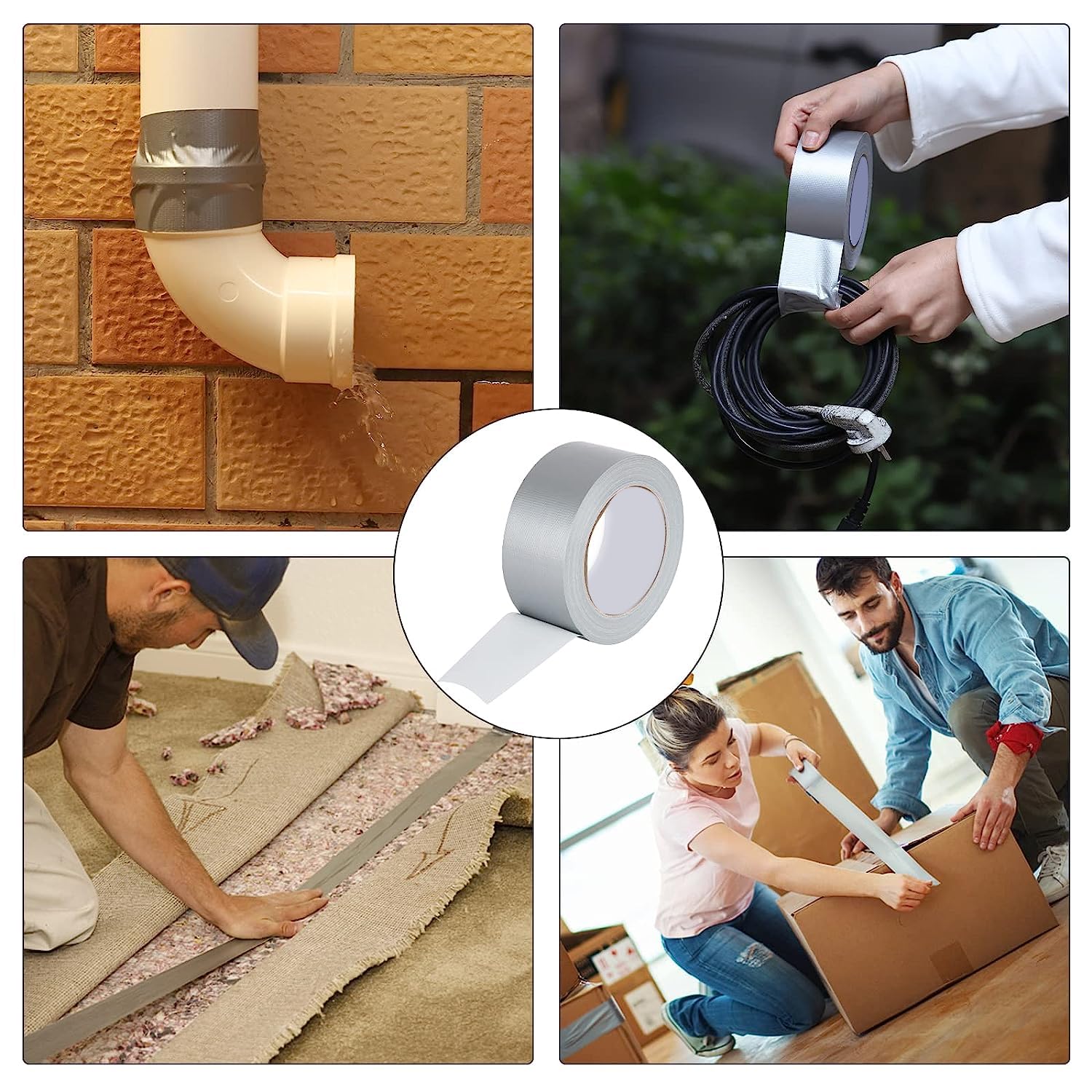 Thump Steelgrip Duct Tape Butyl Rubber Sealing Crack Surface Roof Repair for Home Maintenance (Grey, 48mmX25M, Pack of 6) 3