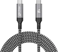 Geonav Cabo USB-C 3.2 Gen 2x2, Transferência Rapida de Dados 20Gb/s e Carregamento Rápido até 100W, Nylon Trançado de 1,5m, UCC07,Preto e Cinza