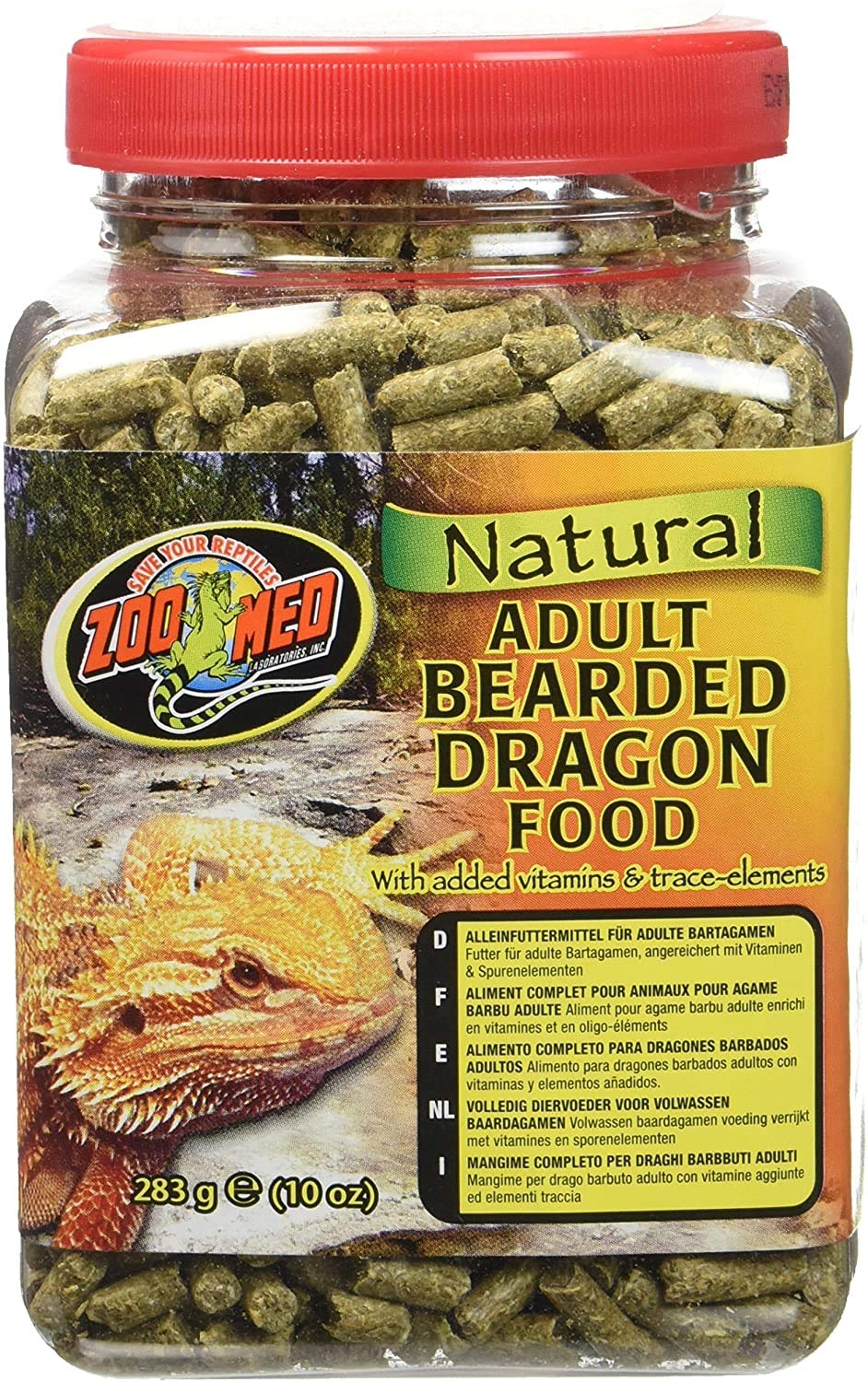 Zoo Med Adult Bearded Dragon Food with Added Vitamins 10-Ounce - 12 Pack