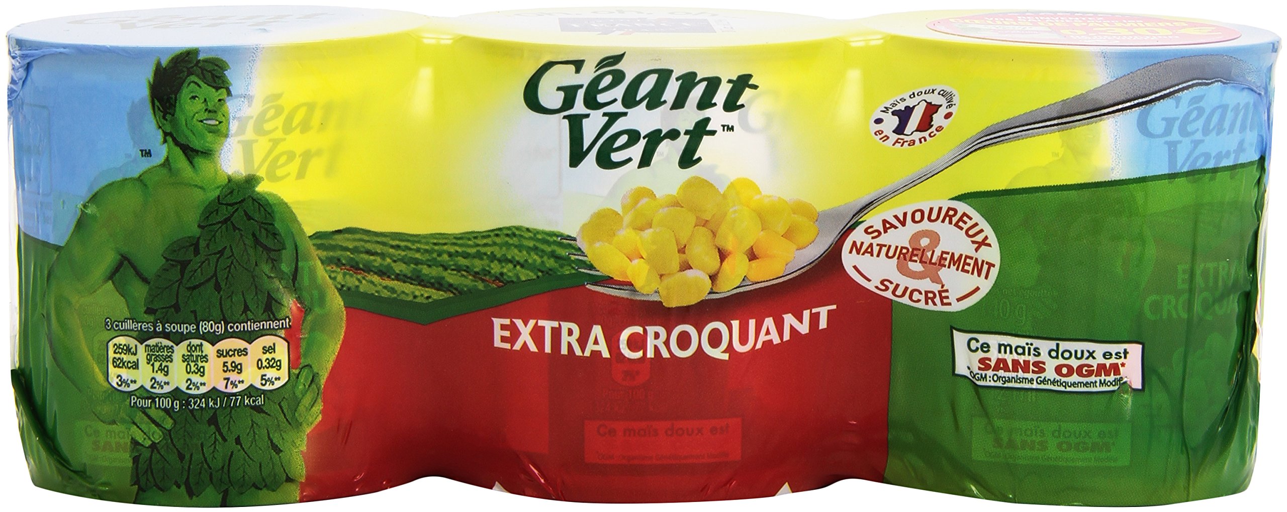 Géant Vert - Maïs Ultra Croquant 3 x 150 g