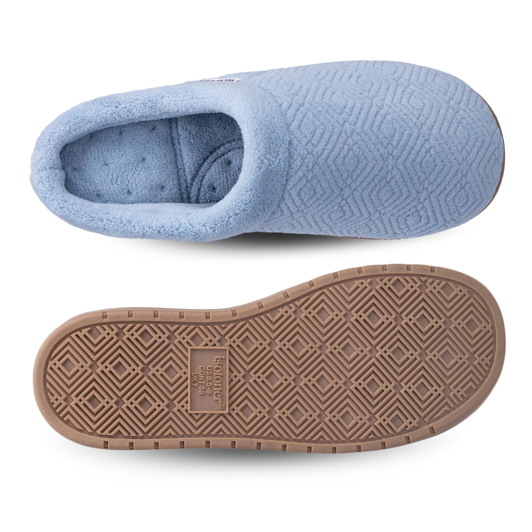 Isotoner Femme Diamond Microterry Gemma Clog Slipper Chausson