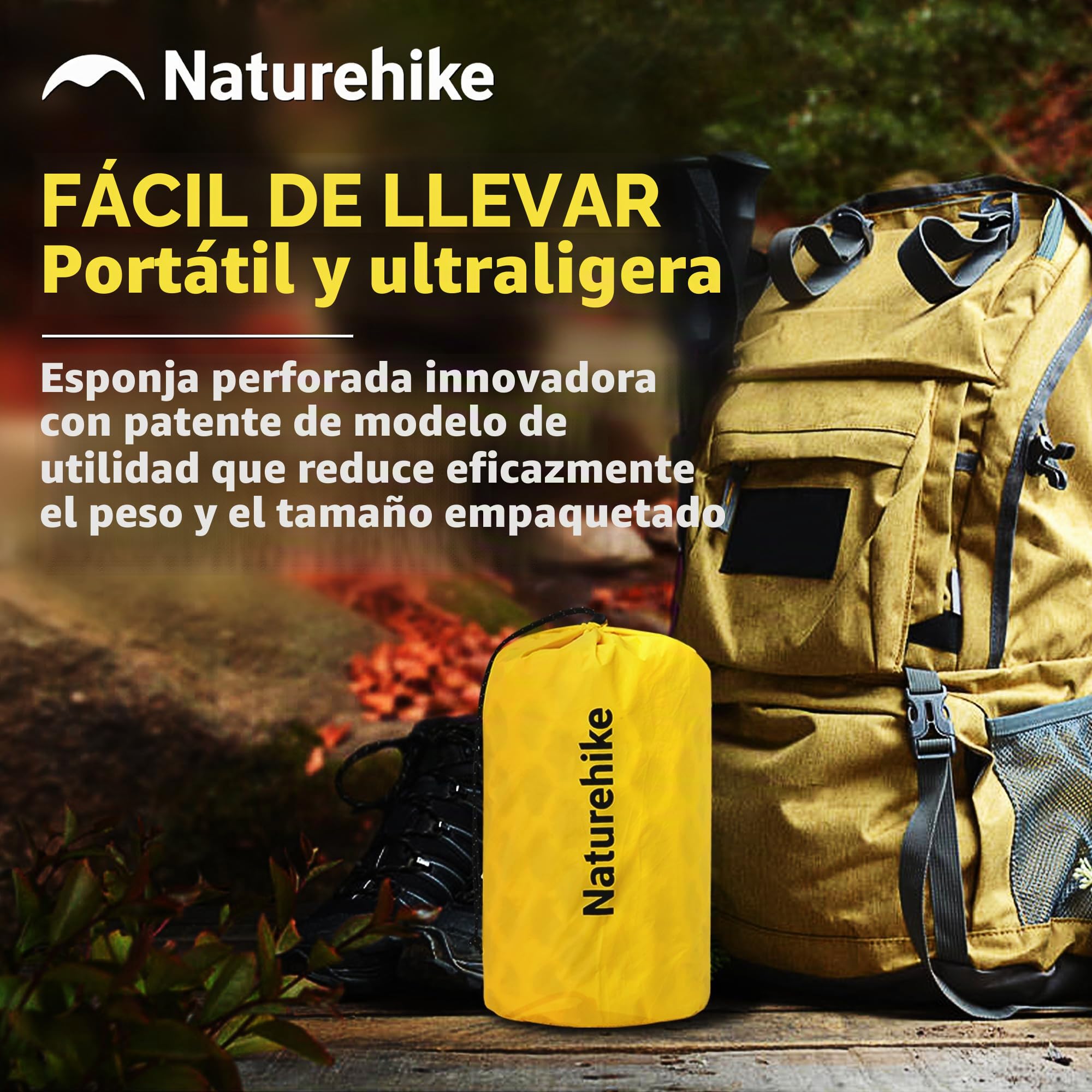 Naturehike Yugu Air Mattress - Colchoneta autoinflable de 3,5 cm de grosor, tamaño compacto y ligero, para camping, senderismo y deportes al aire libre