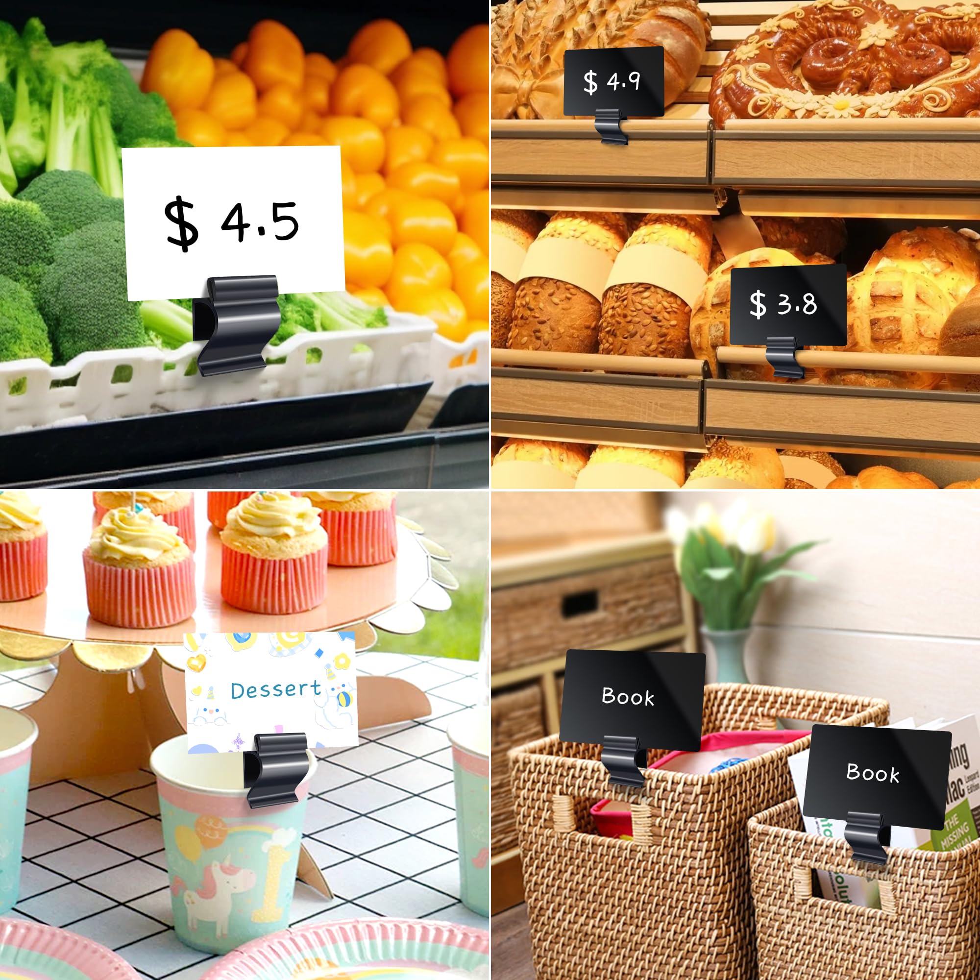 Food Service Signage - 14 Pack Label Clips -6