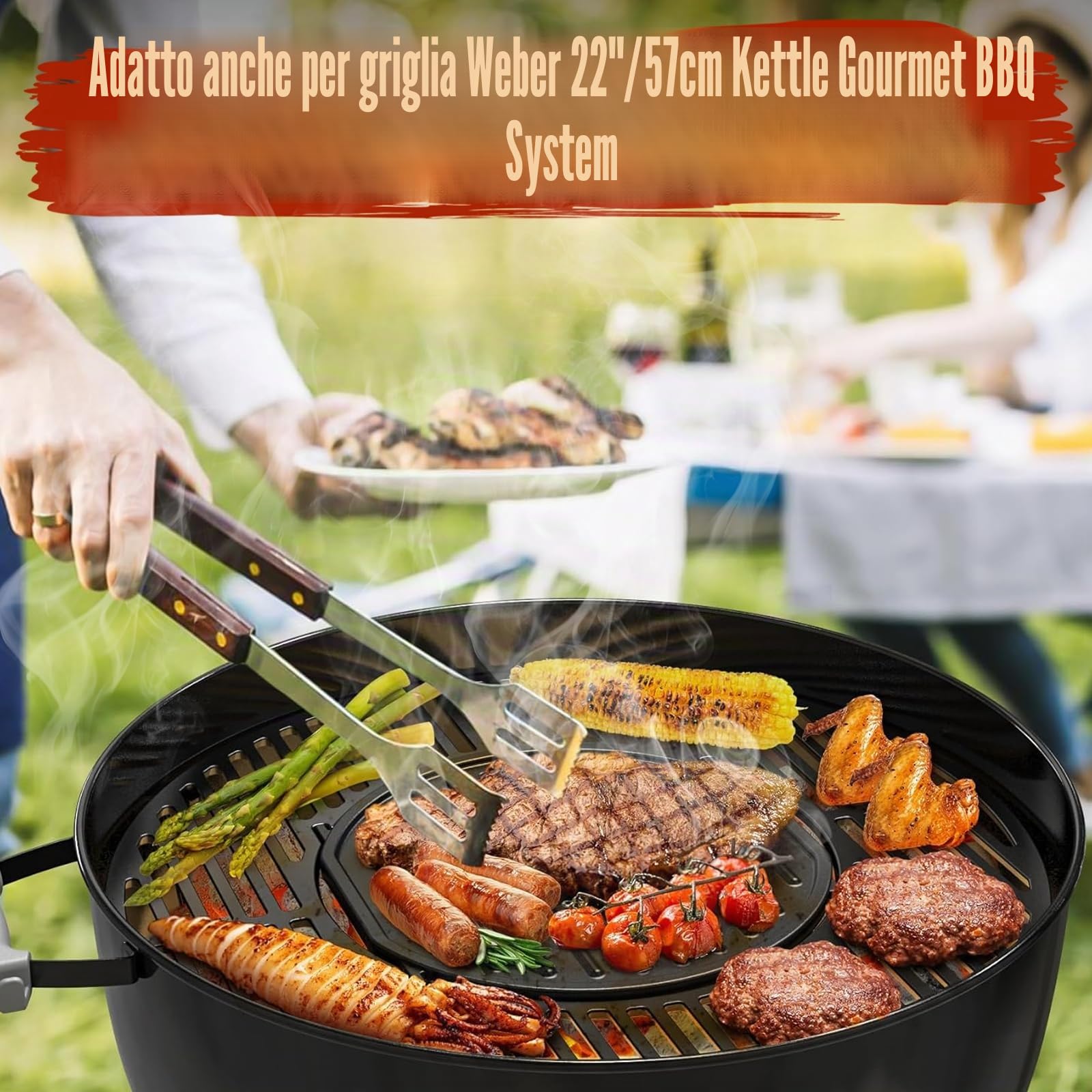 Denmay Piastra in ghisa per barbecue Weber Gourmet BBQ System, in ghisa di ricambio per Weber GS4 Spirit II 200/300, Griddle Plancha accessori per Genesis II E-310, LX S-440