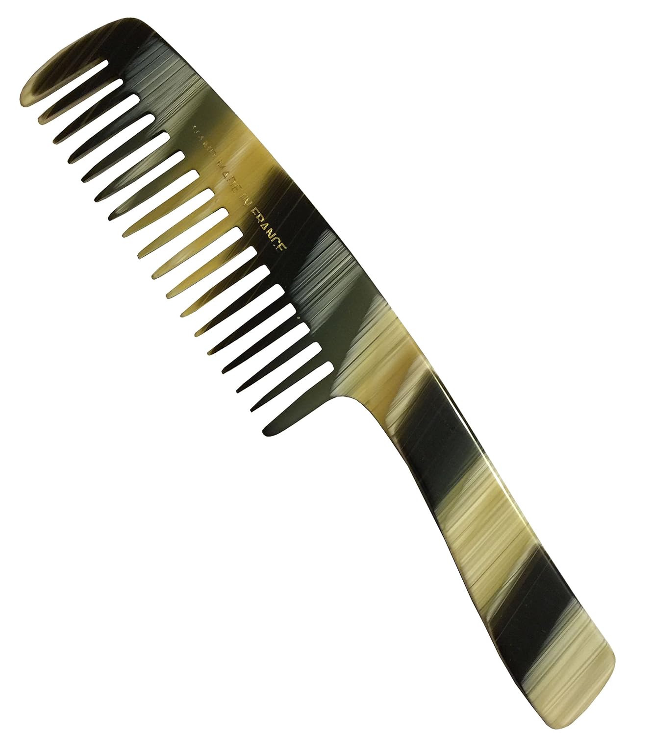 French Amie Brown Stripe Tortoise Shell Cellulose Handmade Hair Comb with Handle Handle Comb