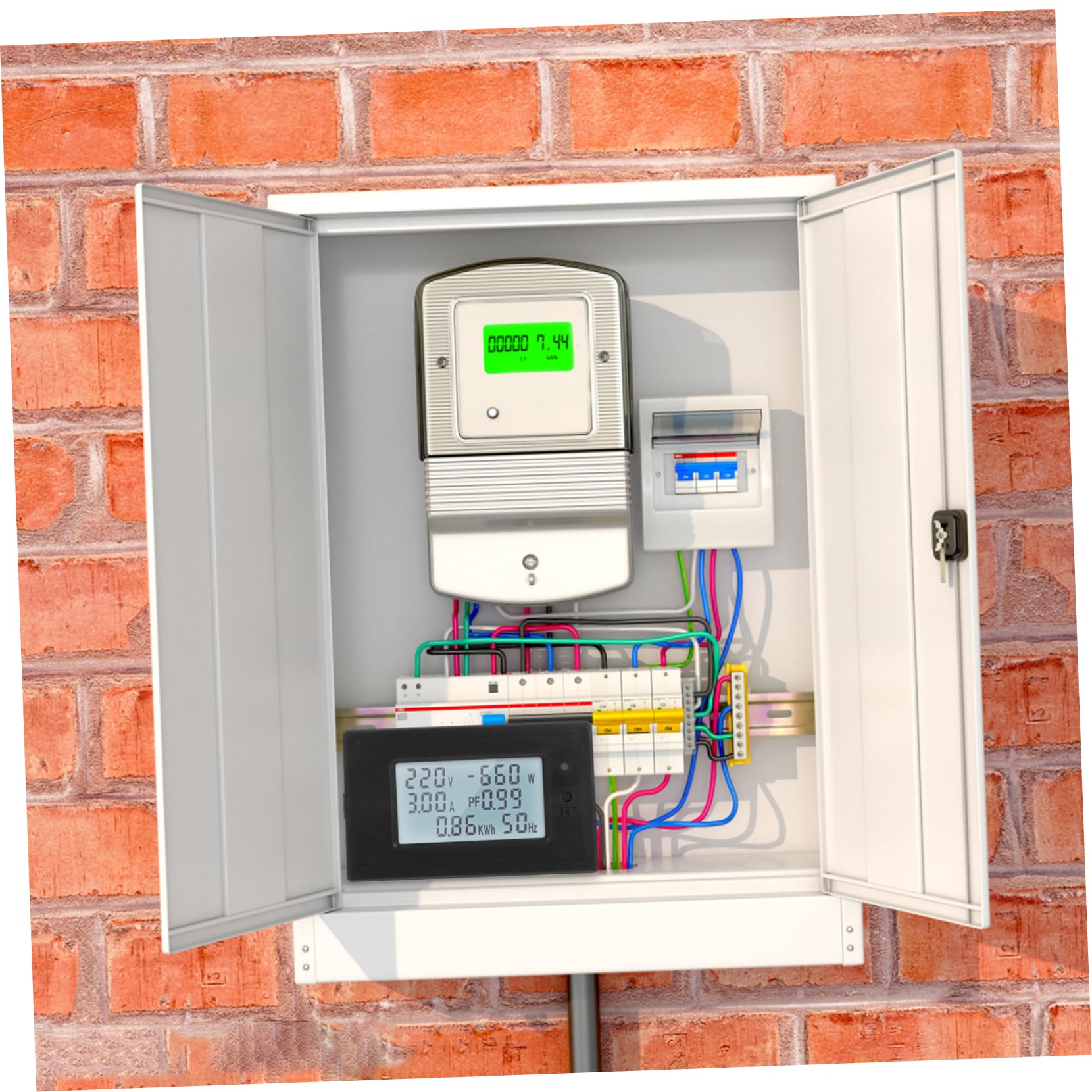 Hemobllo 3pezzi Contatore Energetico Digitale Lcd Per Casa Misuratore Di Tensione e Monitoraggio Consumo Energetico Reale Facile Installazione e Uso